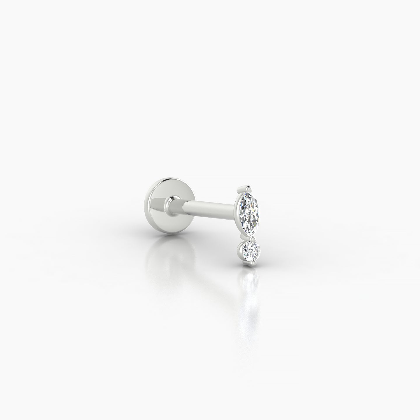 Thea | 18k White Gold 5.5 mm 8 mm Diamond Nostril Piercing