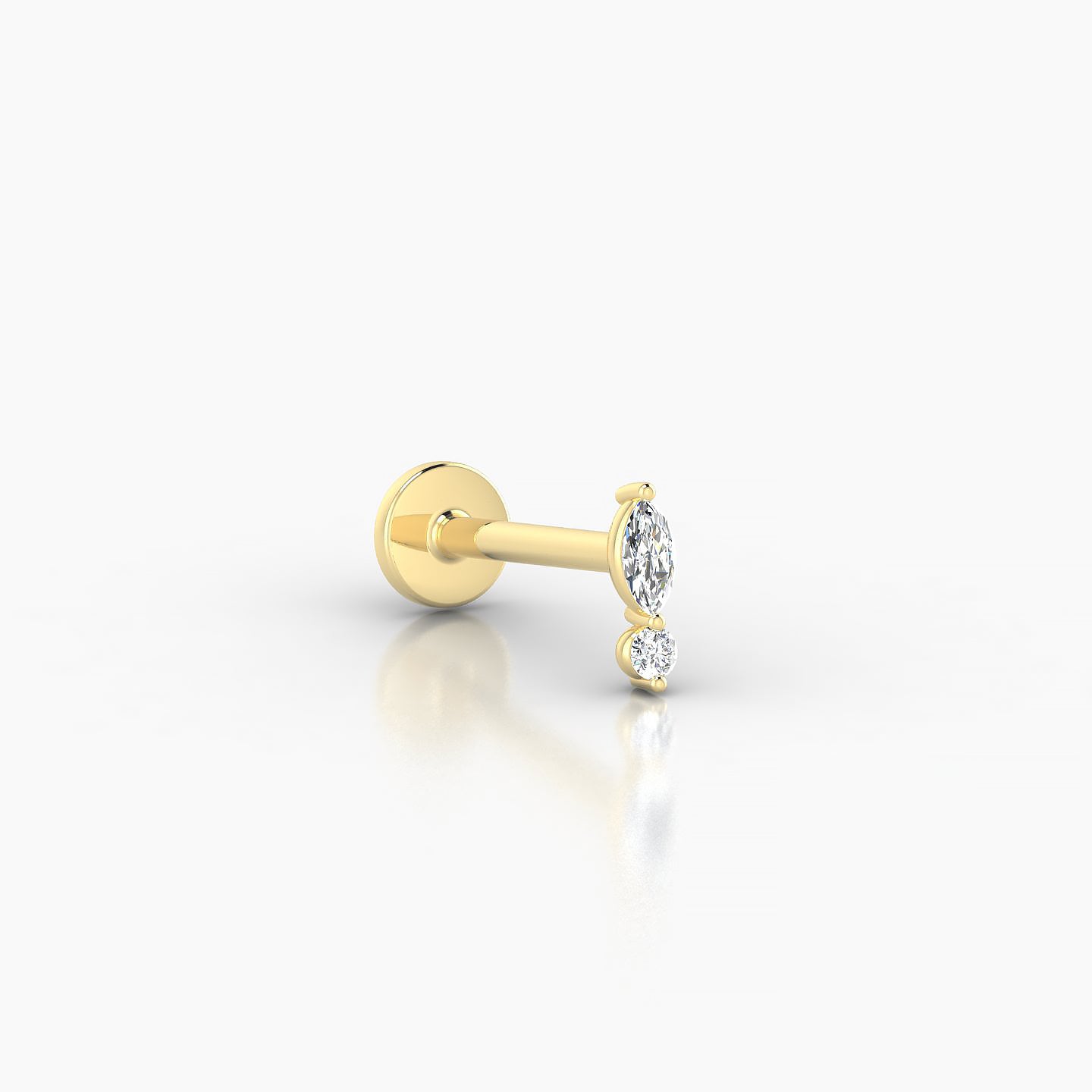 Thea | 18k Yellow Gold 5.5 mm 8 mm Diamond Nostril Piercing