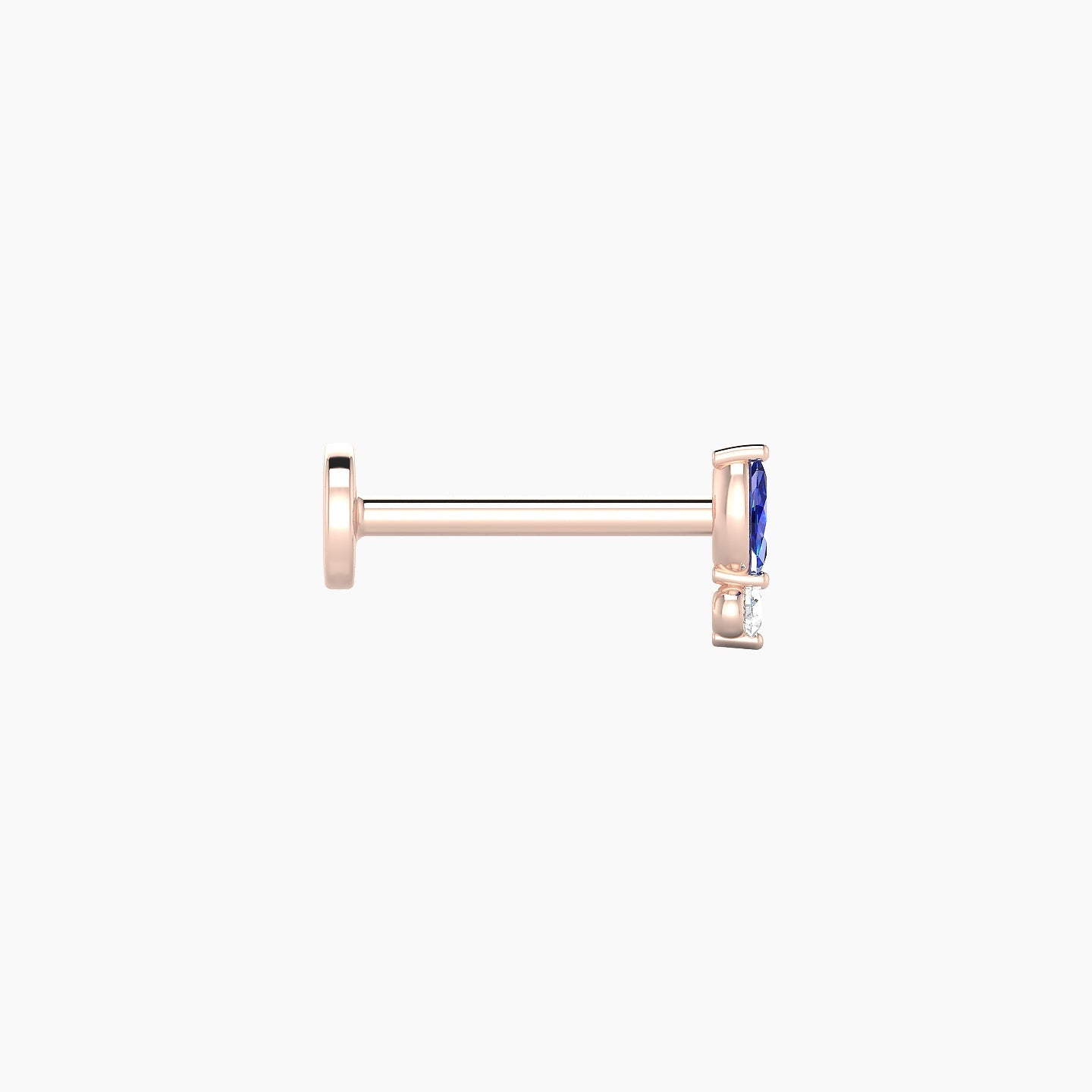 Thea | 18k Rose Gold 8 mm 5.5 mm Sapphire & Diamond Nostril Piercing