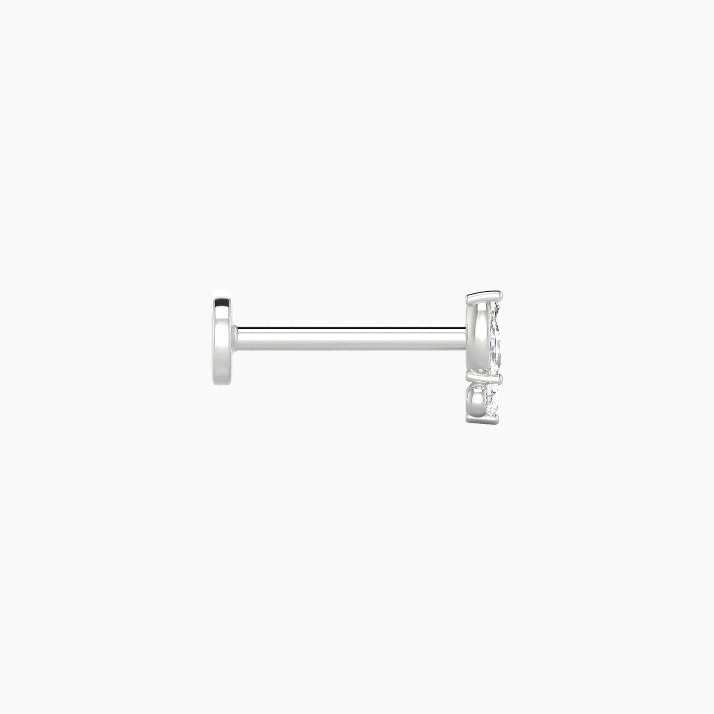 Thea | 18k White Gold 5.5 mm 8 mm Diamond Nostril Piercing