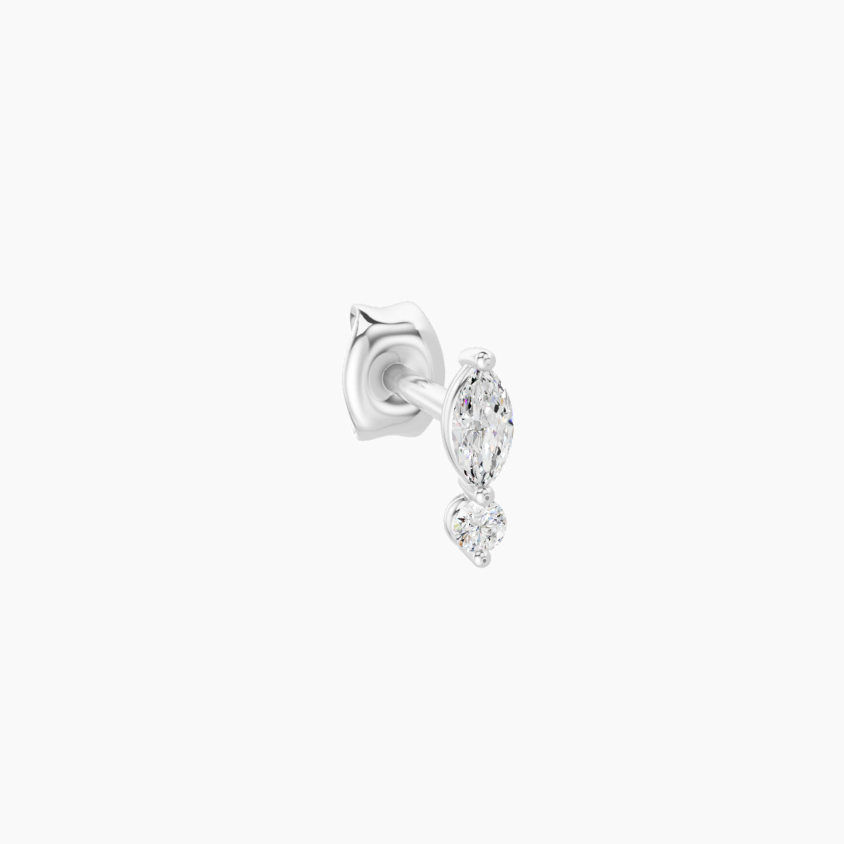 Thea | 18k White Gold 5.5 mm Diamond Earring