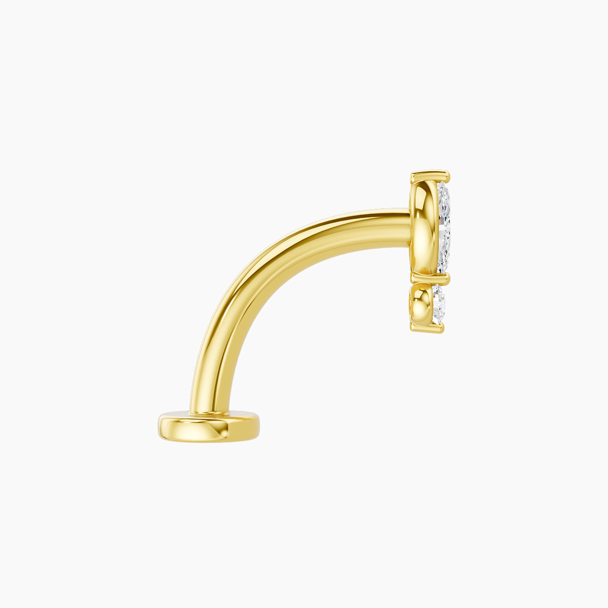 Thea | 18k Yellow Gold 7 mm 10 mm Diamond Floating Navel Piercing