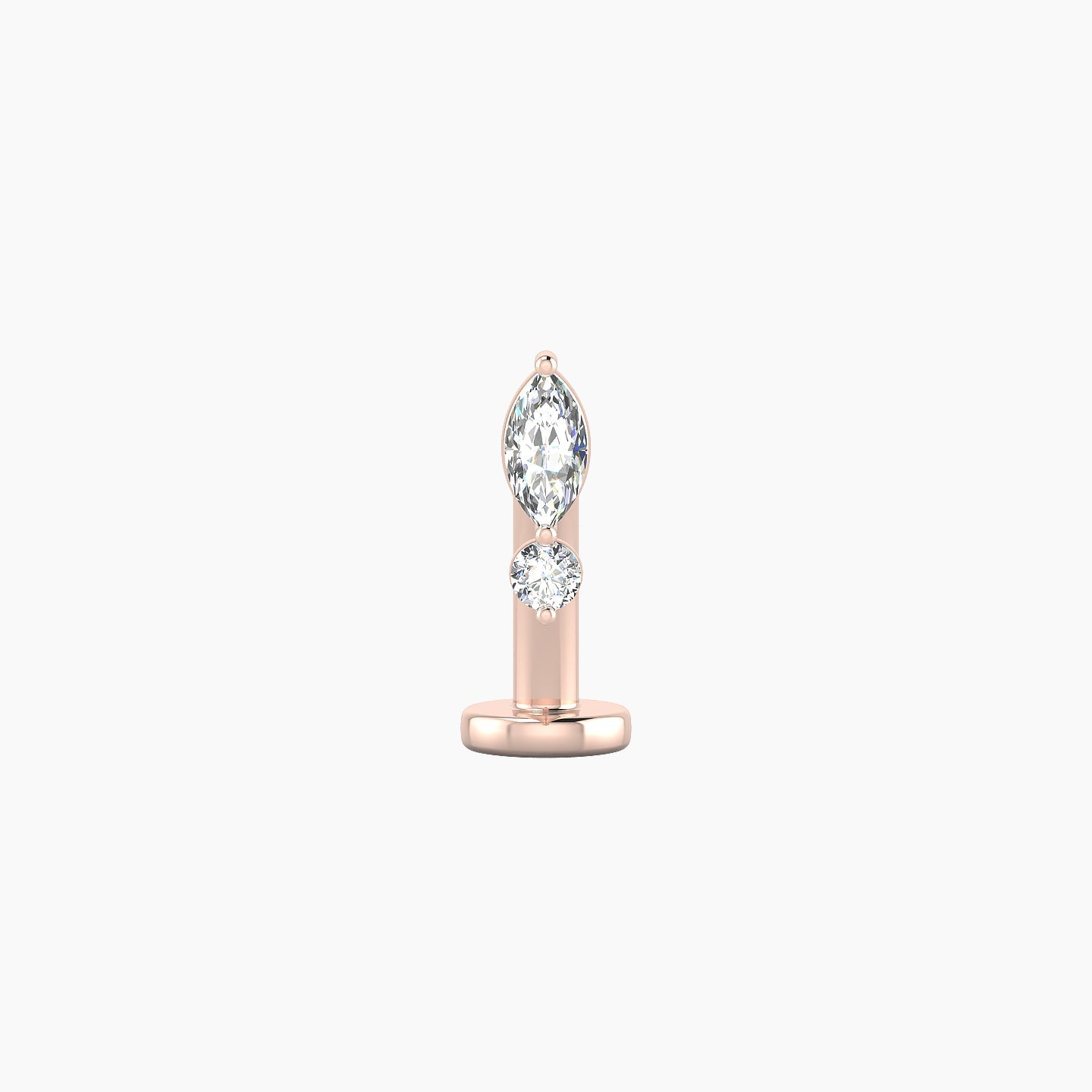 Thea | 18k Rose Gold 7 mm 10 mm Diamond Floating Navel Piercing