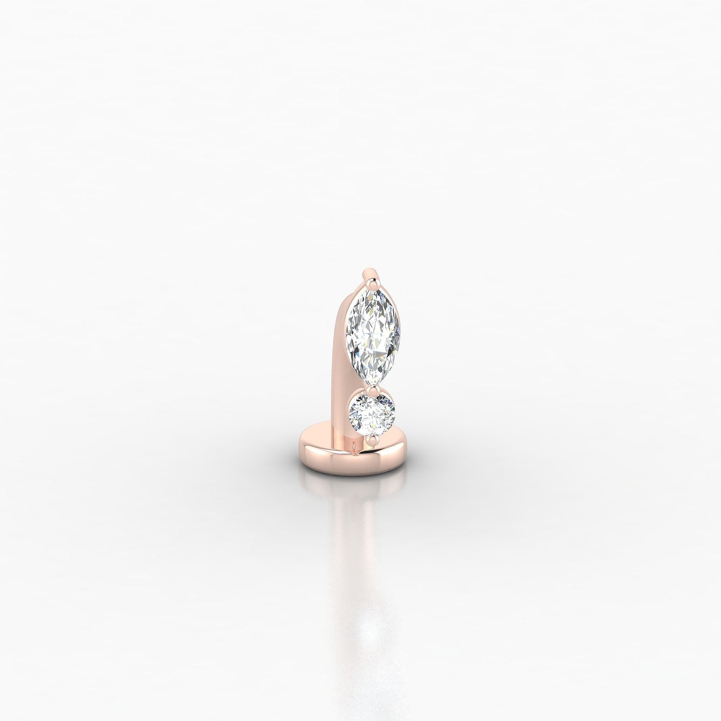 Thea | 18k Rose Gold 10 mm 7 mm Diamond Floating Navel Piercing
