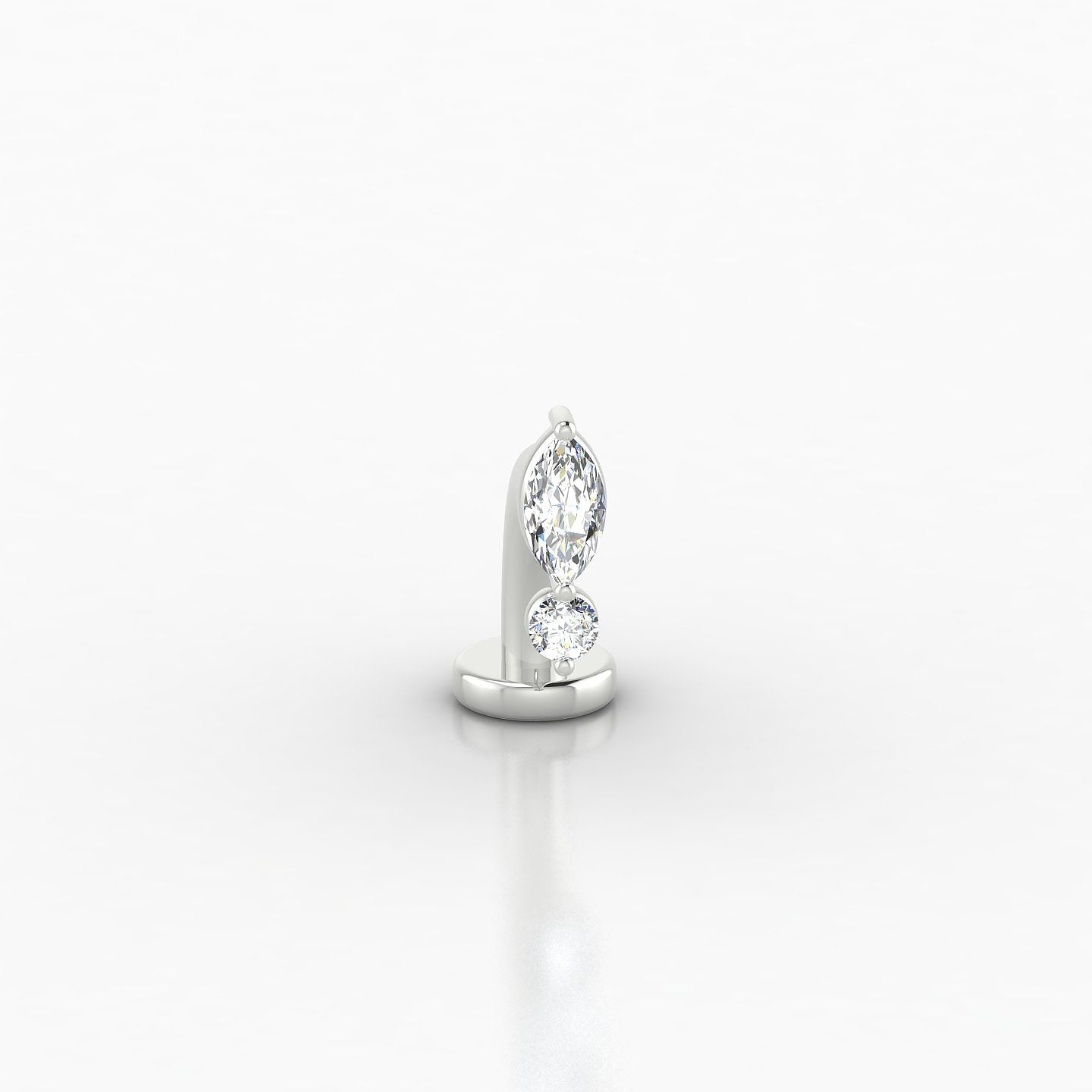 Thea | 18k White Gold 10 mm 7 mm Diamond Floating Navel Piercing