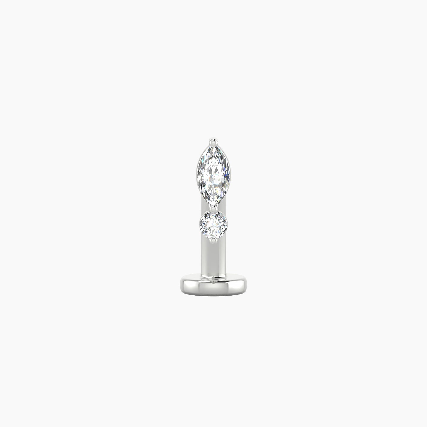 Thea | 18k White Gold 7 mm 10 mm Diamond Floating Navel Piercing