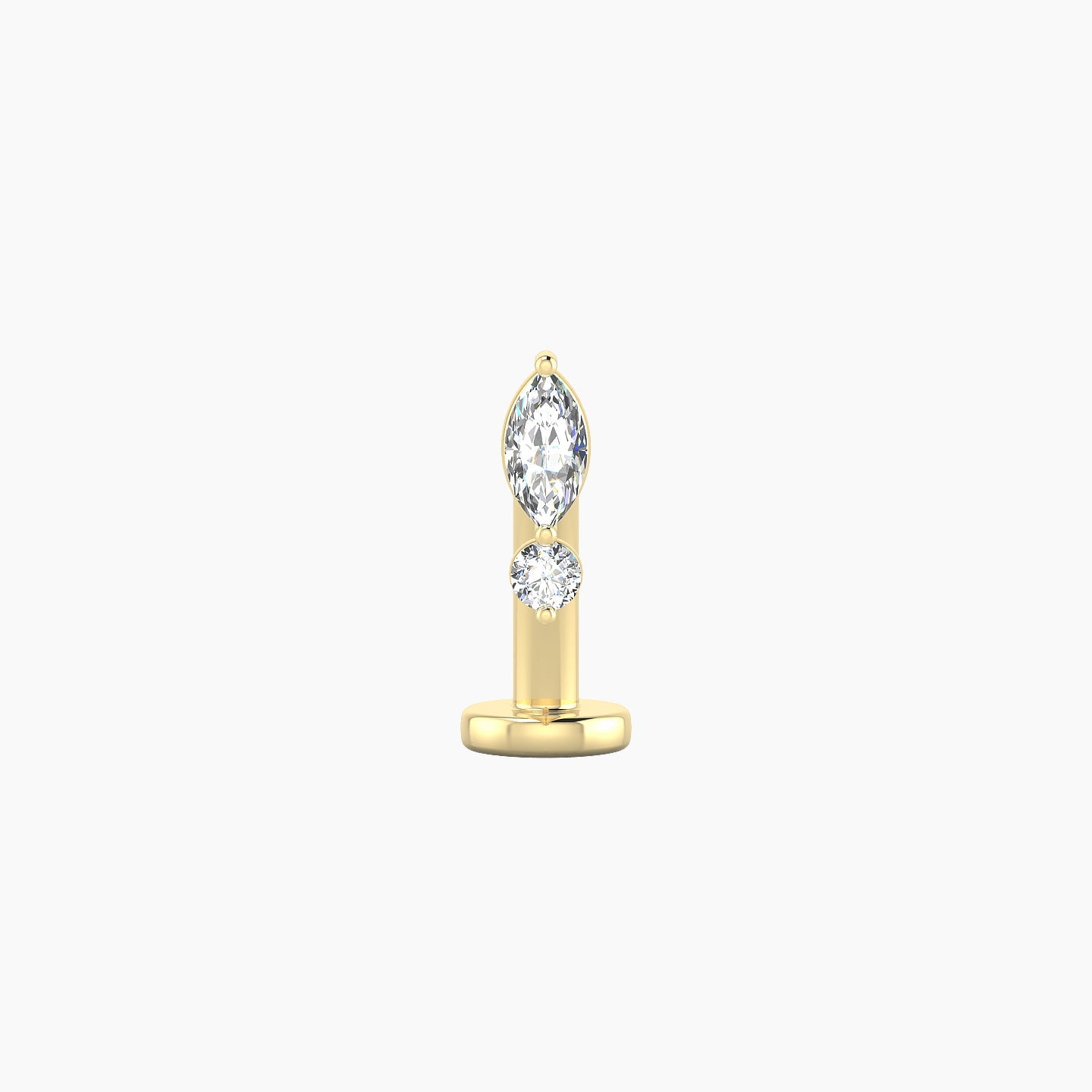 Thea | 18k Yellow Gold 7 mm 10 mm Diamond Floating Navel Piercing