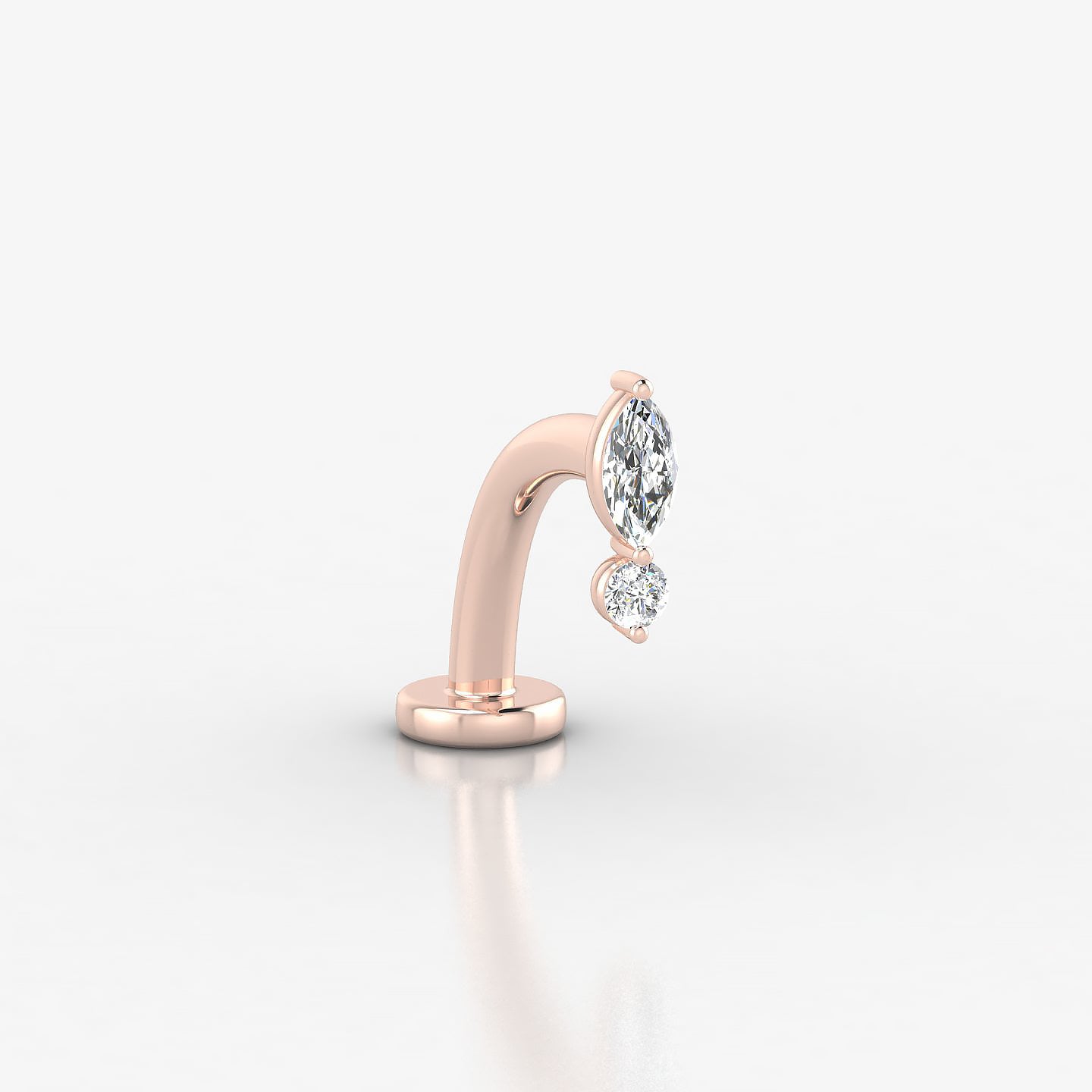 Thea | 18k Rose Gold 7 mm 10 mm Diamond Floating Navel Piercing