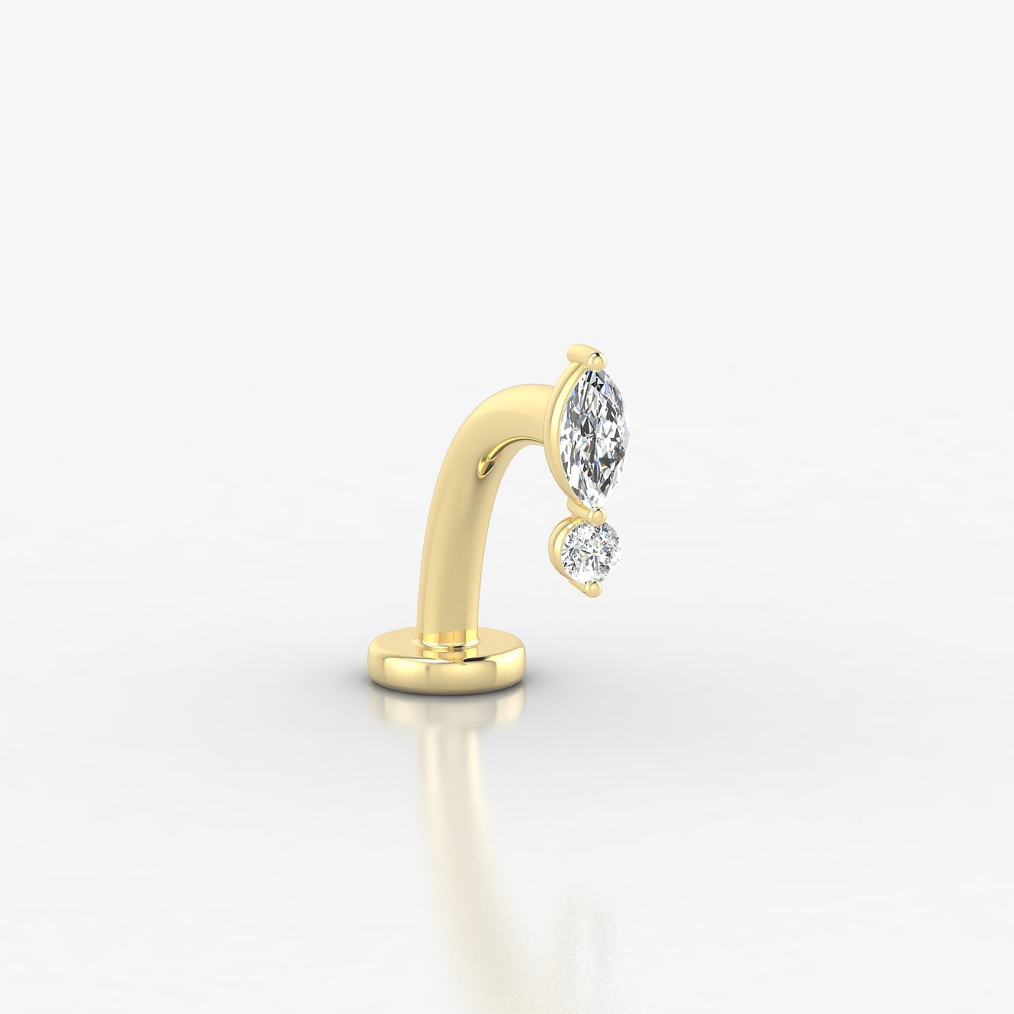 Thea | 18k Yellow Gold 7 mm 10 mm Diamond Floating Navel Piercing