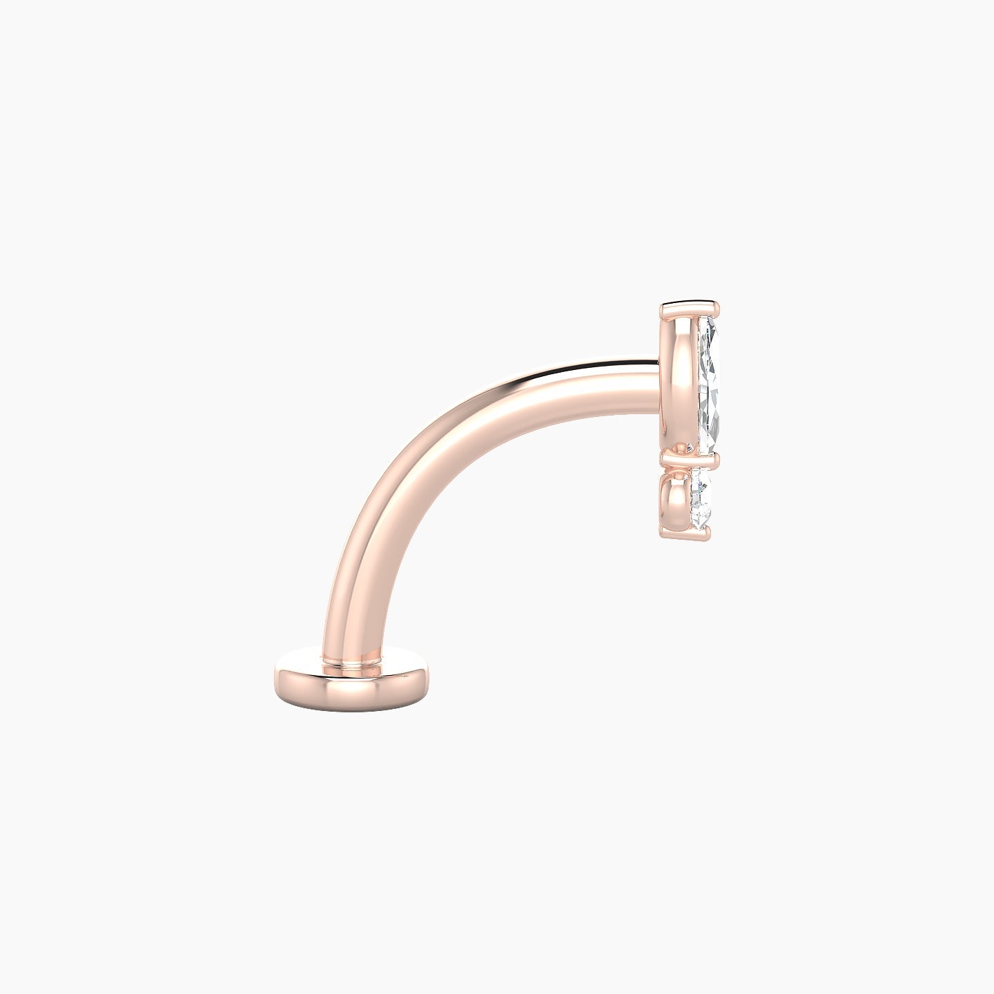 Thea | 18k Rose Gold 7 mm 10 mm Diamond Floating Navel Piercing