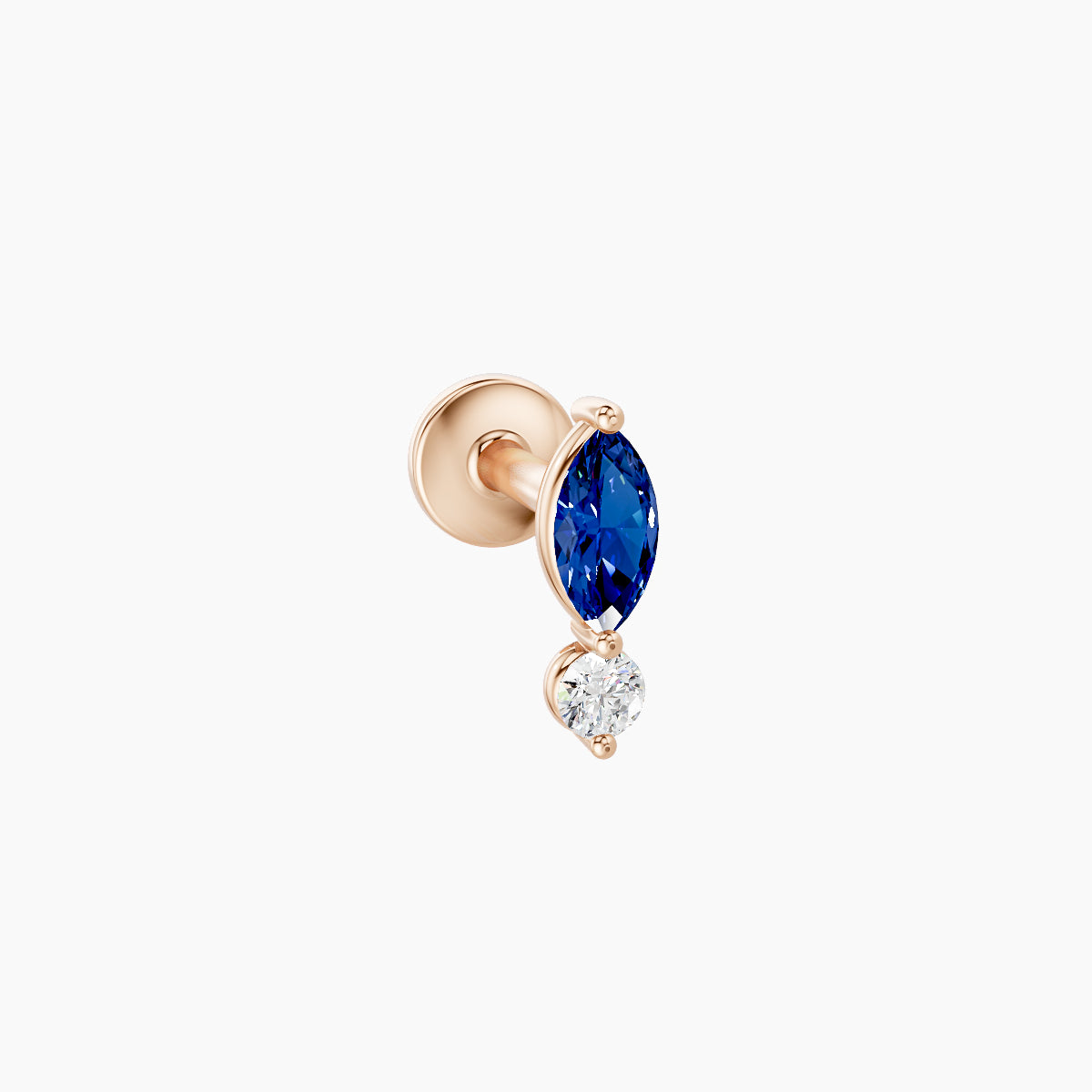 Thea | 18k Rose Gold 5 mm 7 mm Sapphire & Diamond Nose Piercing