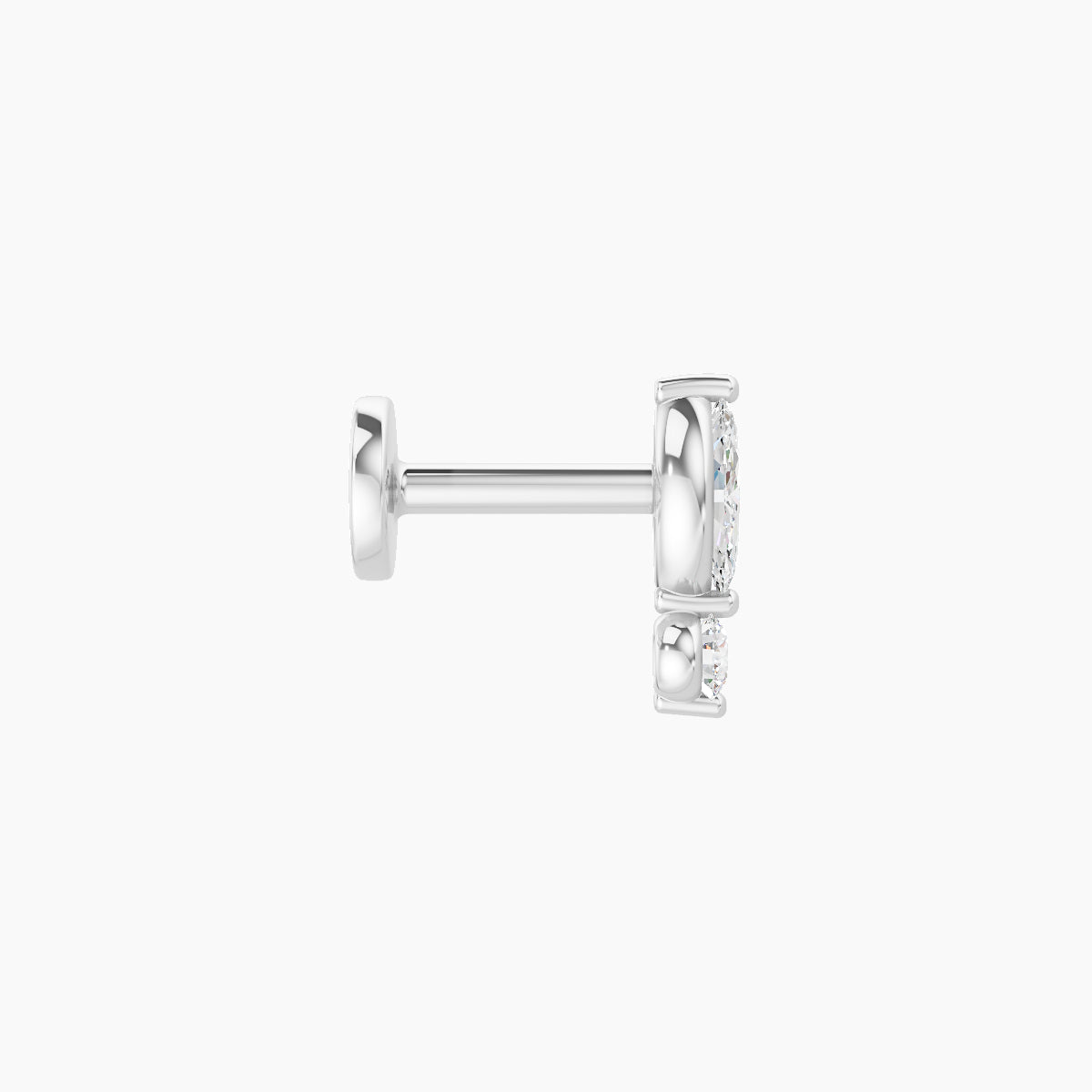 Thea | 18k White Gold 7 mm 5 mm Diamond Nose Piercing