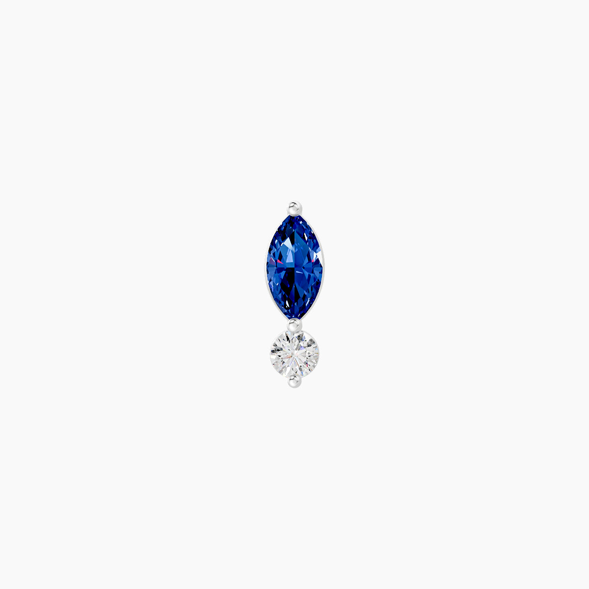 Thea | 18k White Gold 5 mm 7 mm Sapphire & Diamond Nose Piercing