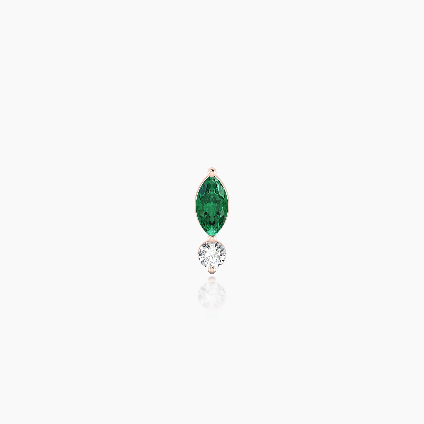 Thea | 18k Rose Gold 5 mm 7 mm Emerald & Diamond Nostril Piercing