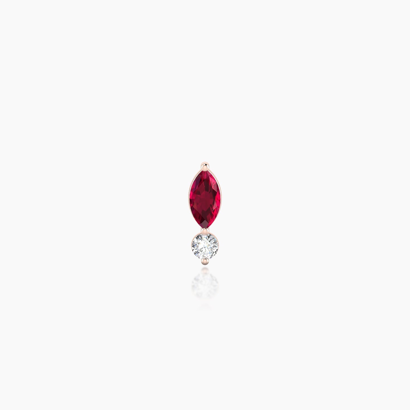 Thea | 18k Rose Gold 5 mm 7 mm Ruby & Diamond Nostril Piercing