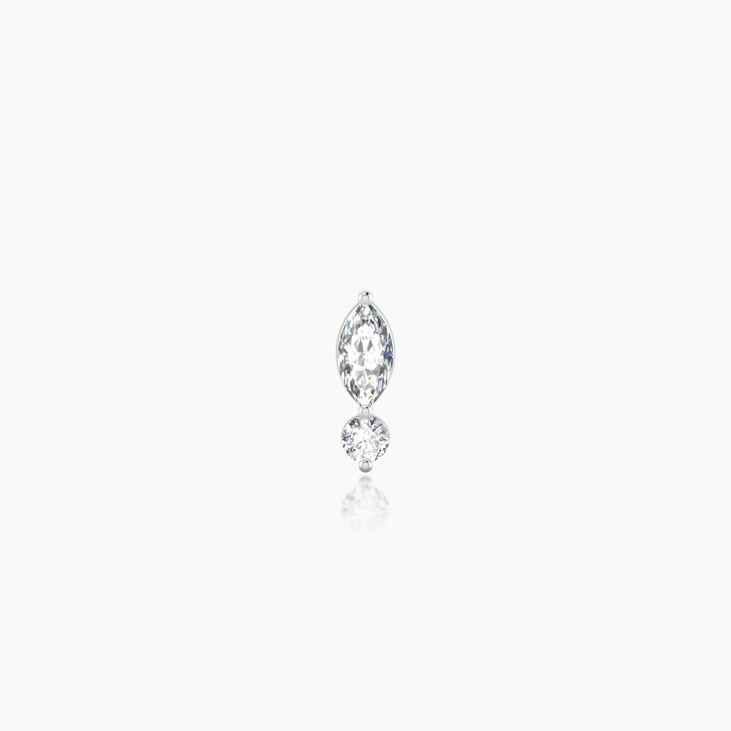 Thea | 18k White Gold 7 mm 5 mm Diamond Nostril Piercing