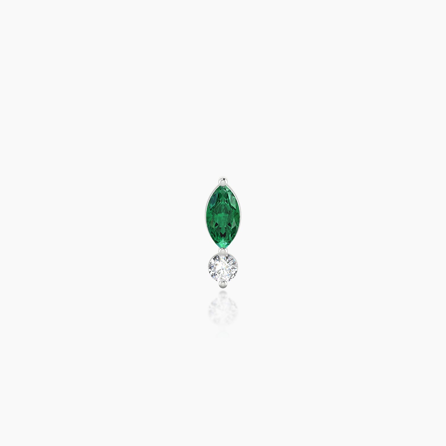 Thea | 18k White Gold 5 mm 7 mm Emerald & Diamond Nostril Piercing