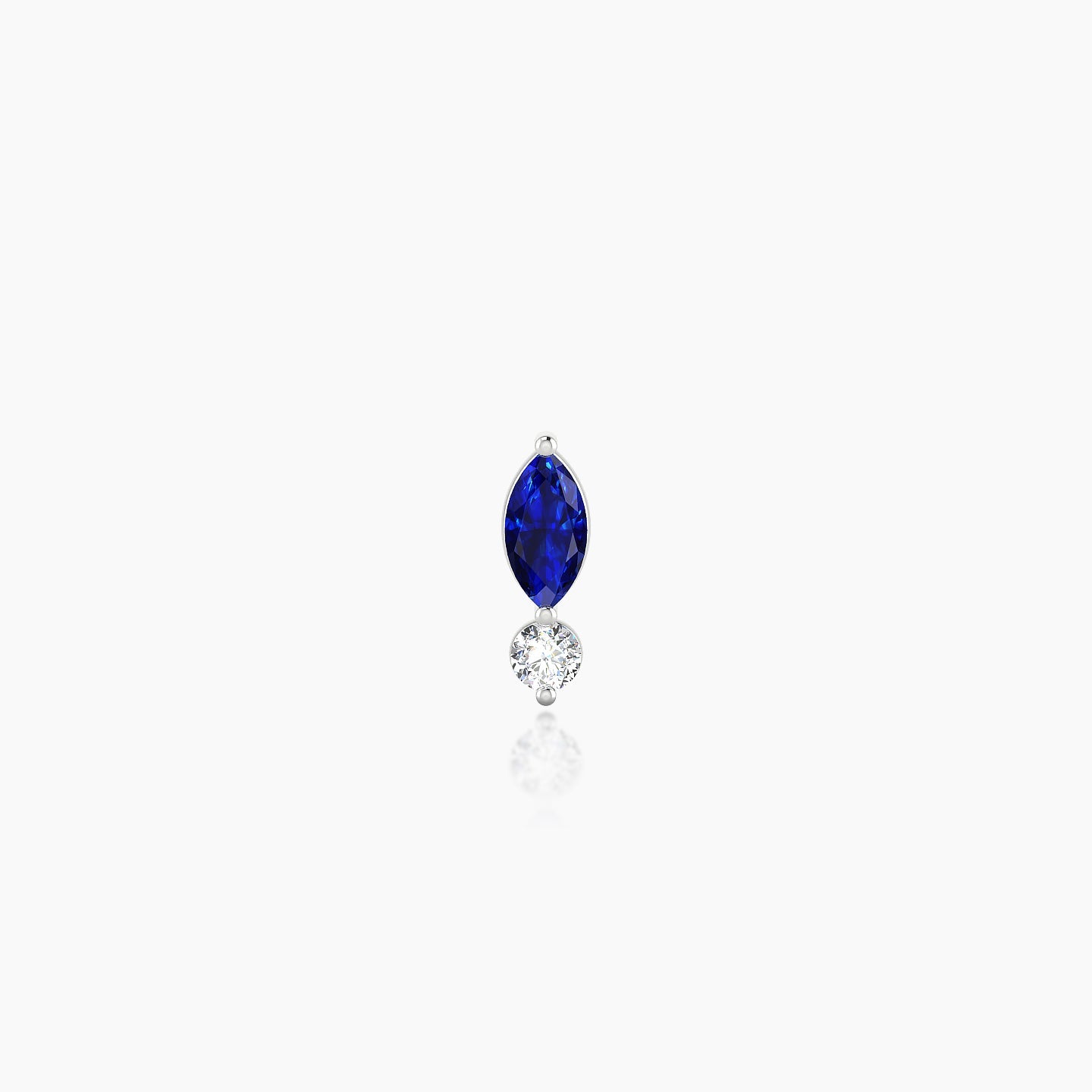 Thea | 18k White Gold 5 mm 7 mm Sapphire & Diamond Nostril Piercing