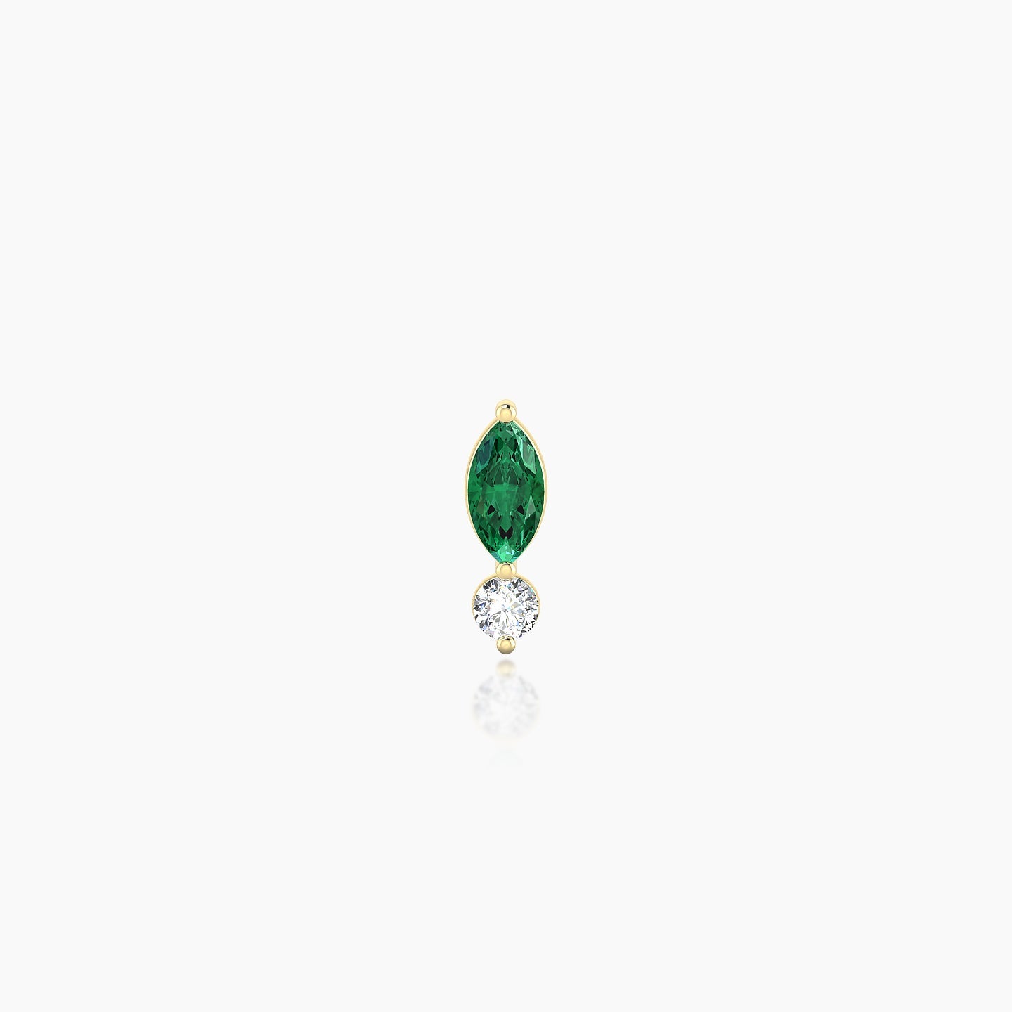 Thea | 18k Yellow Gold 5 mm 7 mm Emerald & Diamond Nostril Piercing