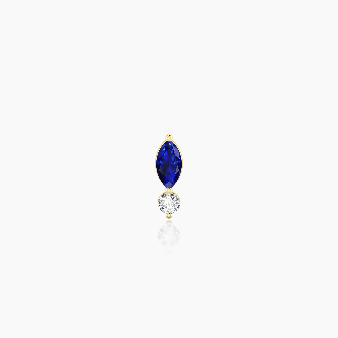 Thea | 18k Yellow Gold 5 mm 7 mm Sapphire & Diamond Nostril Piercing