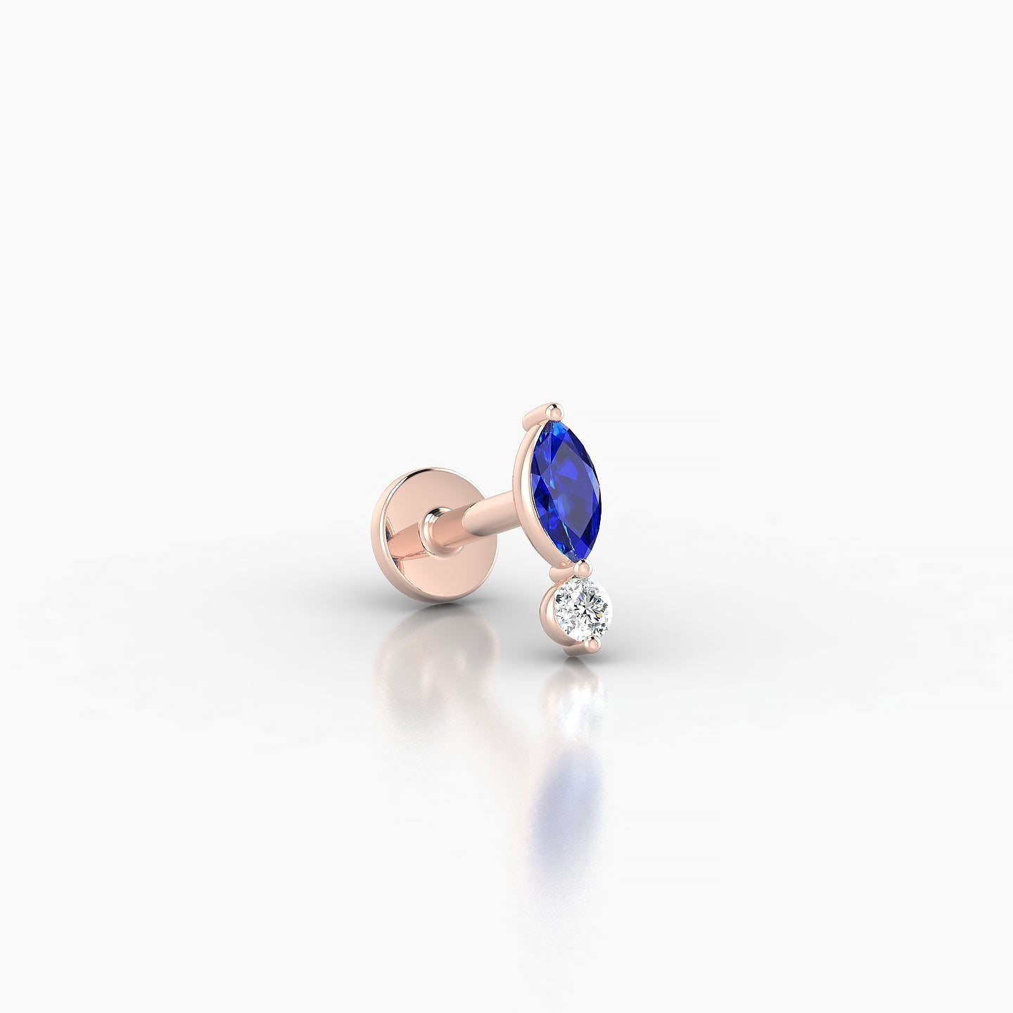 Thea | 18k Rose Gold 5 mm 7 mm Sapphire & Diamond Nostril Piercing