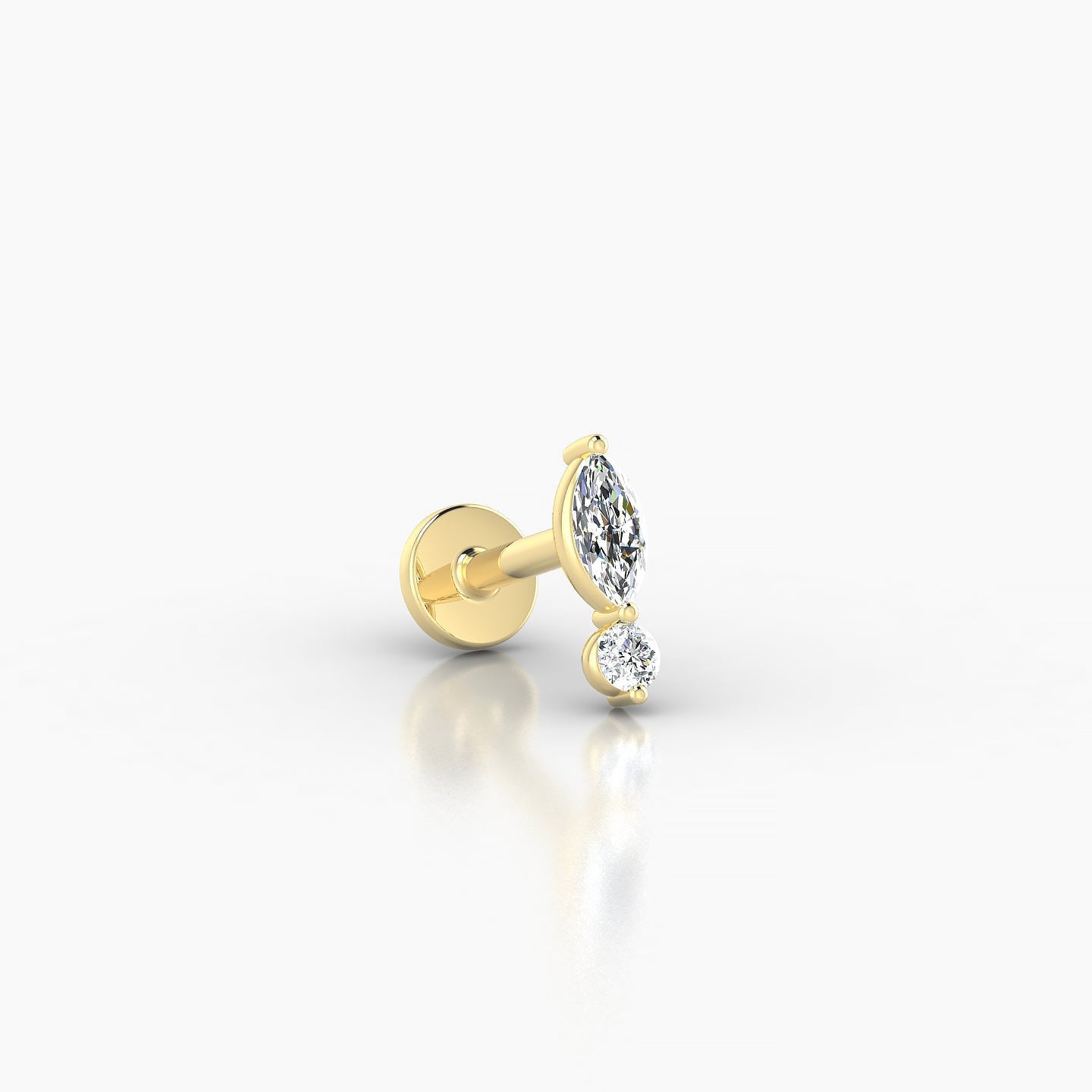 Thea | 18k Yellow Gold 7 mm 5 mm Diamond Nostril Piercing