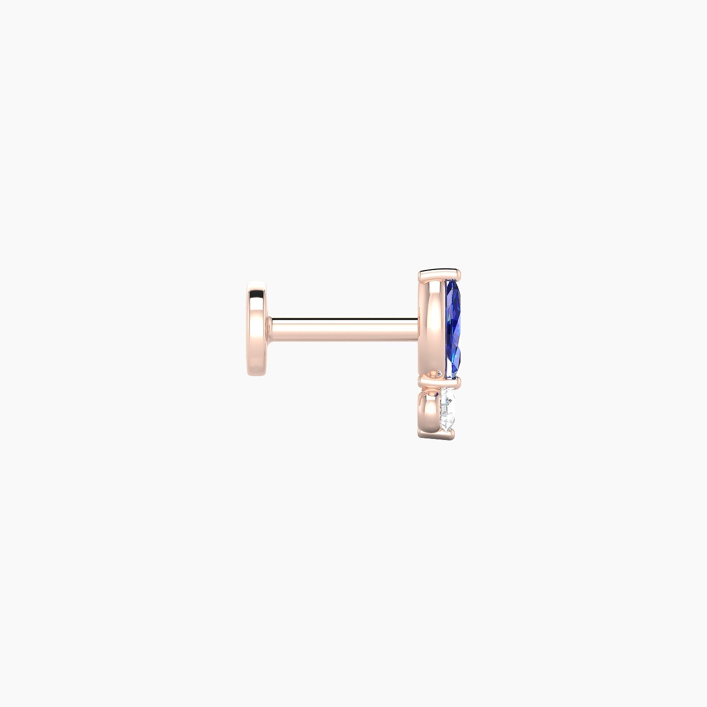 Thea | 18k Rose Gold 5 mm 7 mm Sapphire & Diamond Nostril Piercing