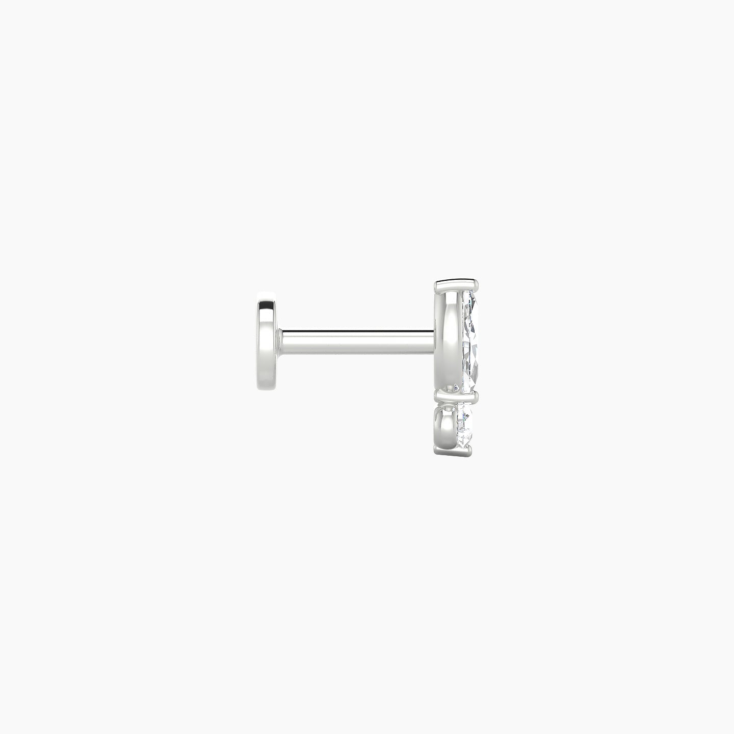 Thea | 18k White Gold 7 mm 5 mm Diamond Nostril Piercing