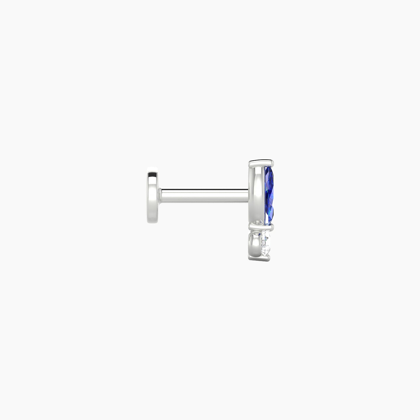 Thea | 18k White Gold 5 mm 7 mm Sapphire & Diamond Nostril Piercing