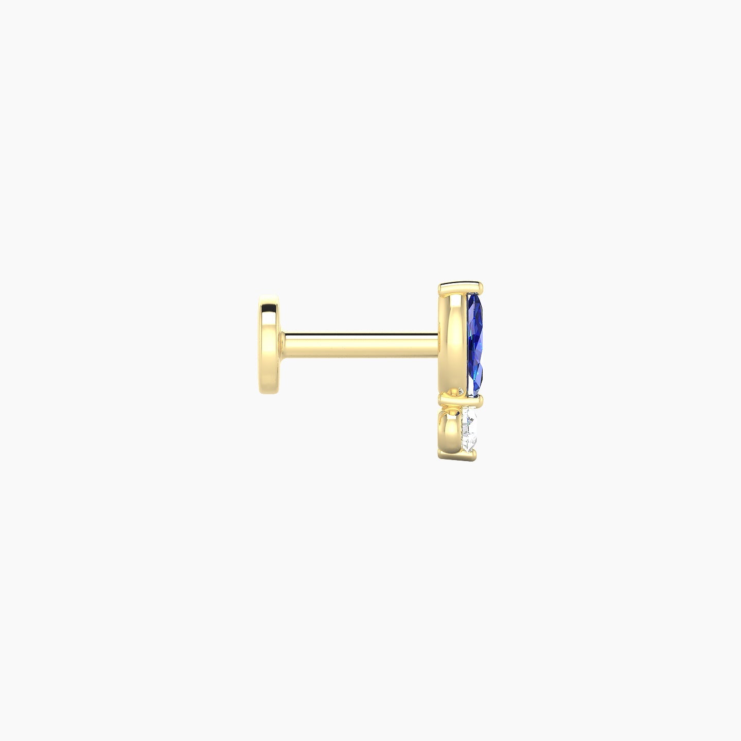 Thea | 18k Yellow Gold 5 mm 7 mm Sapphire & Diamond Nostril Piercing