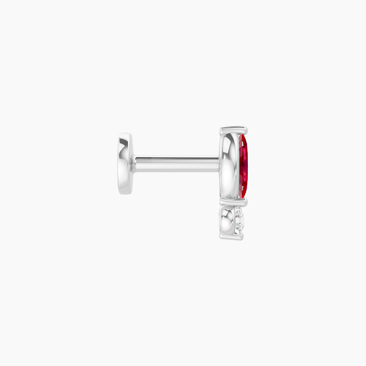 Thea | 18k White Gold 5 mm 7 mm Ruby & Diamond Piercing