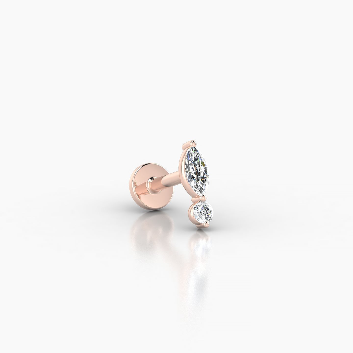 Thea | 18k Rose Gold 7 mm 5 mm Diamond Piercing