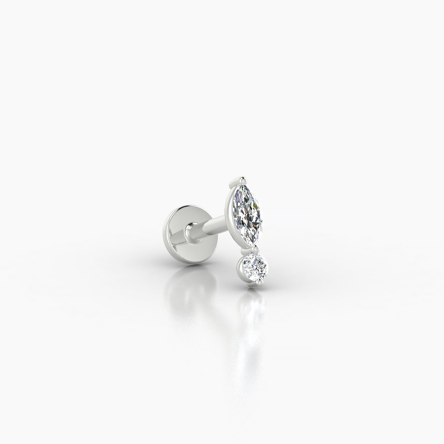 Thea | 18k White Gold 7 mm 5 mm Diamond Piercing