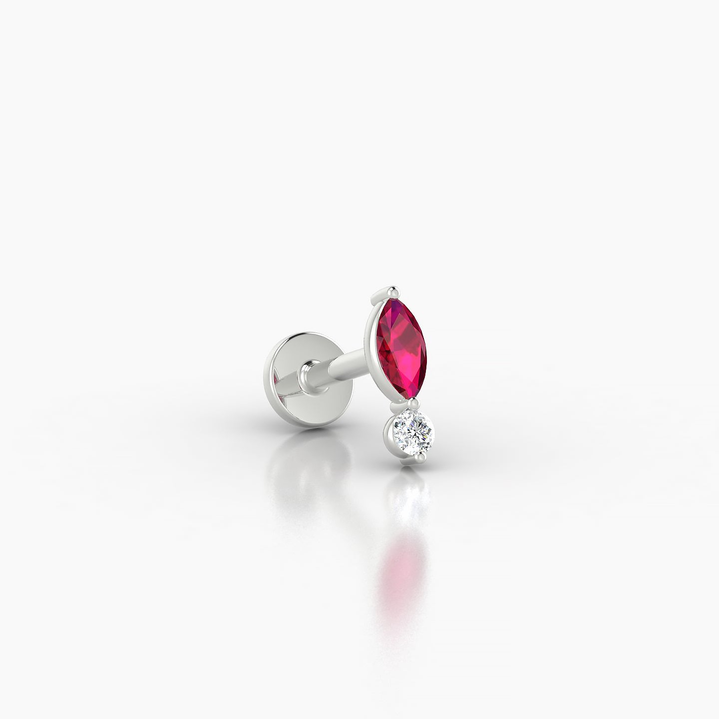 Thea | 18k White Gold 5 mm 7 mm Ruby & Diamond Piercing