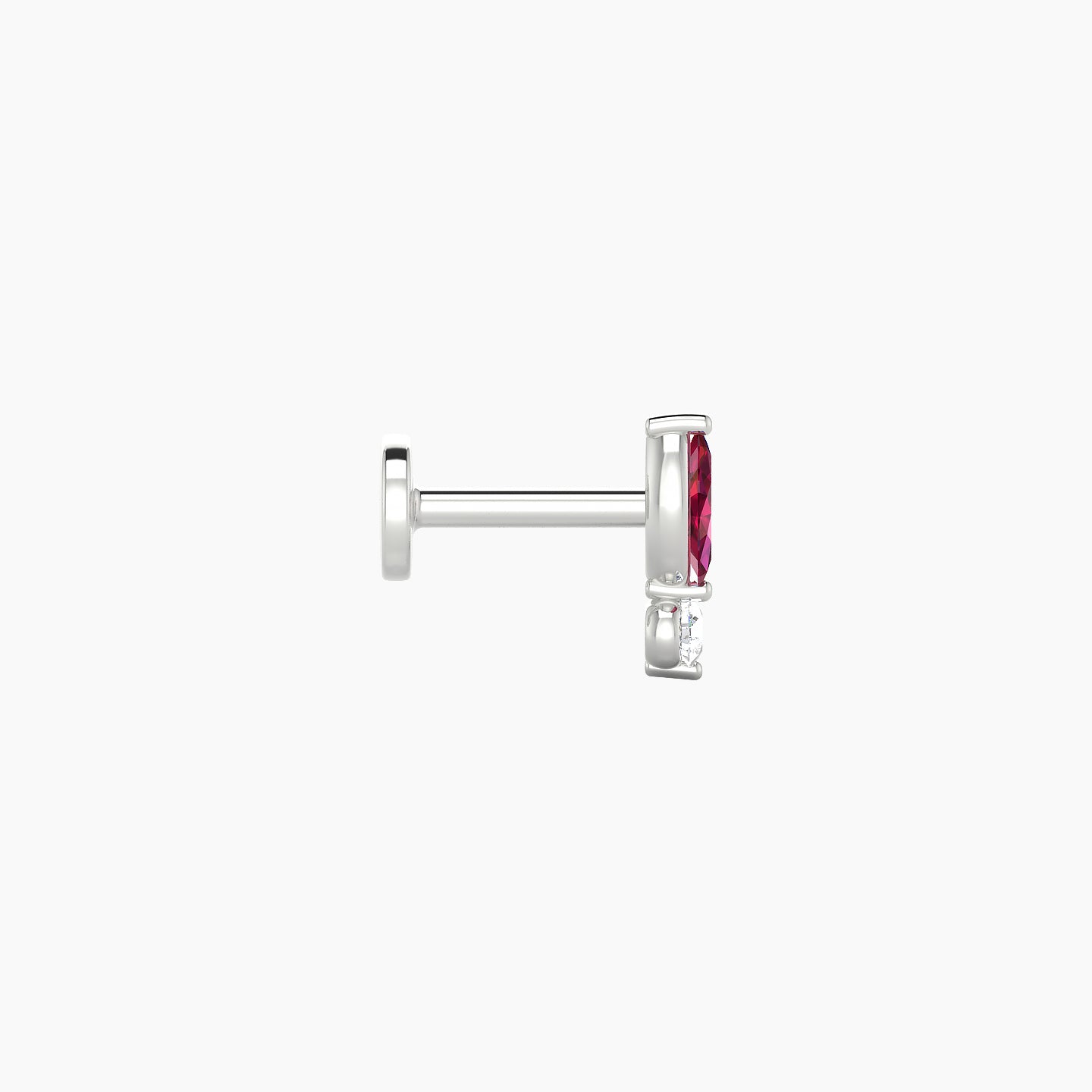 Thea | 18k White Gold 5 mm 7 mm Ruby & Diamond Piercing