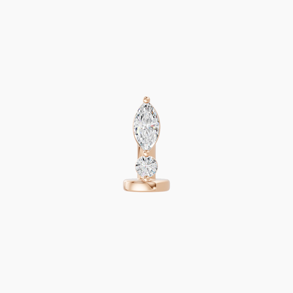 Thea | 18k Rose Gold 7 mm 6 mm Diamond Floating Navel Piercing
