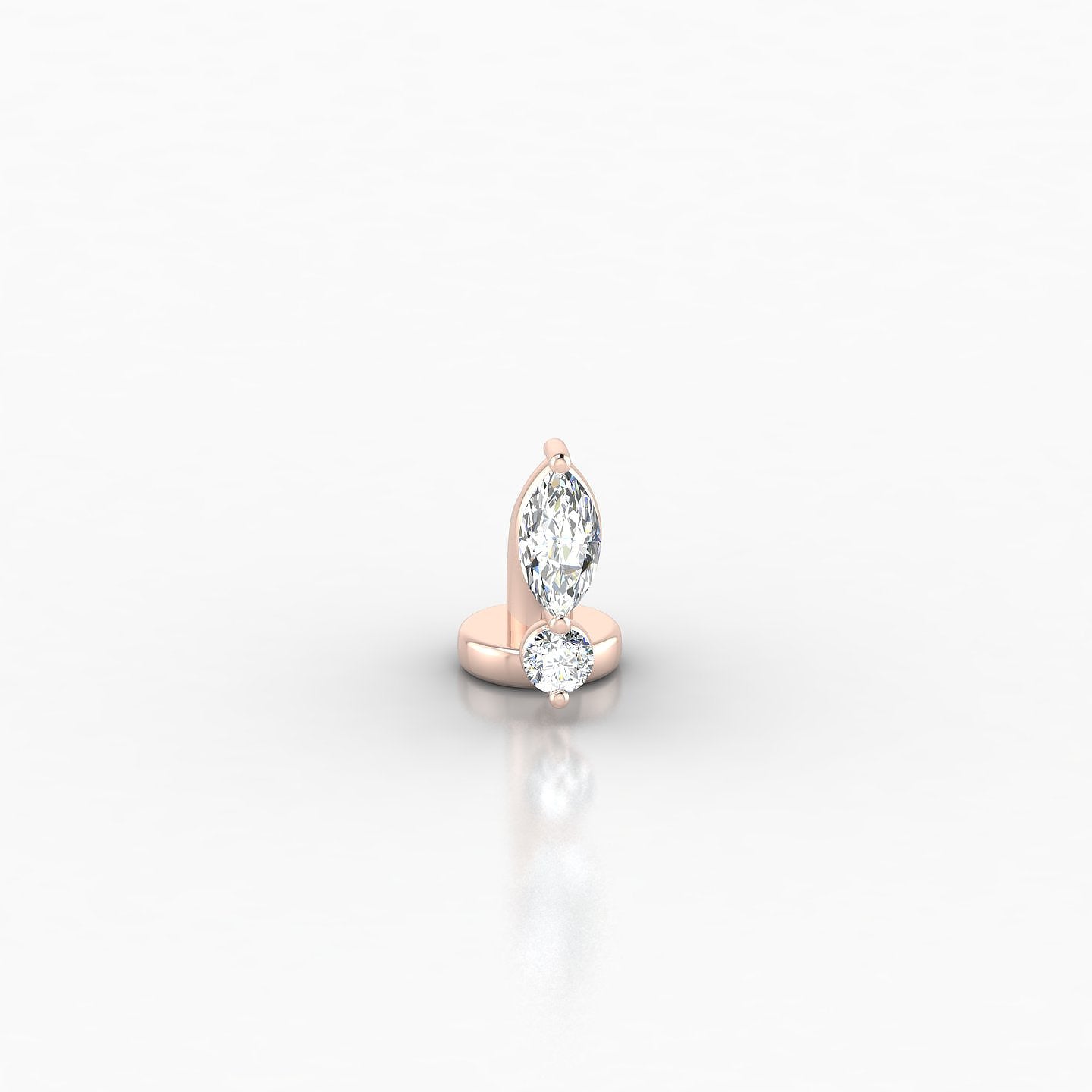 Thea | 18k Rose Gold 6 mm 7 mm Diamond Floating Navel Piercing