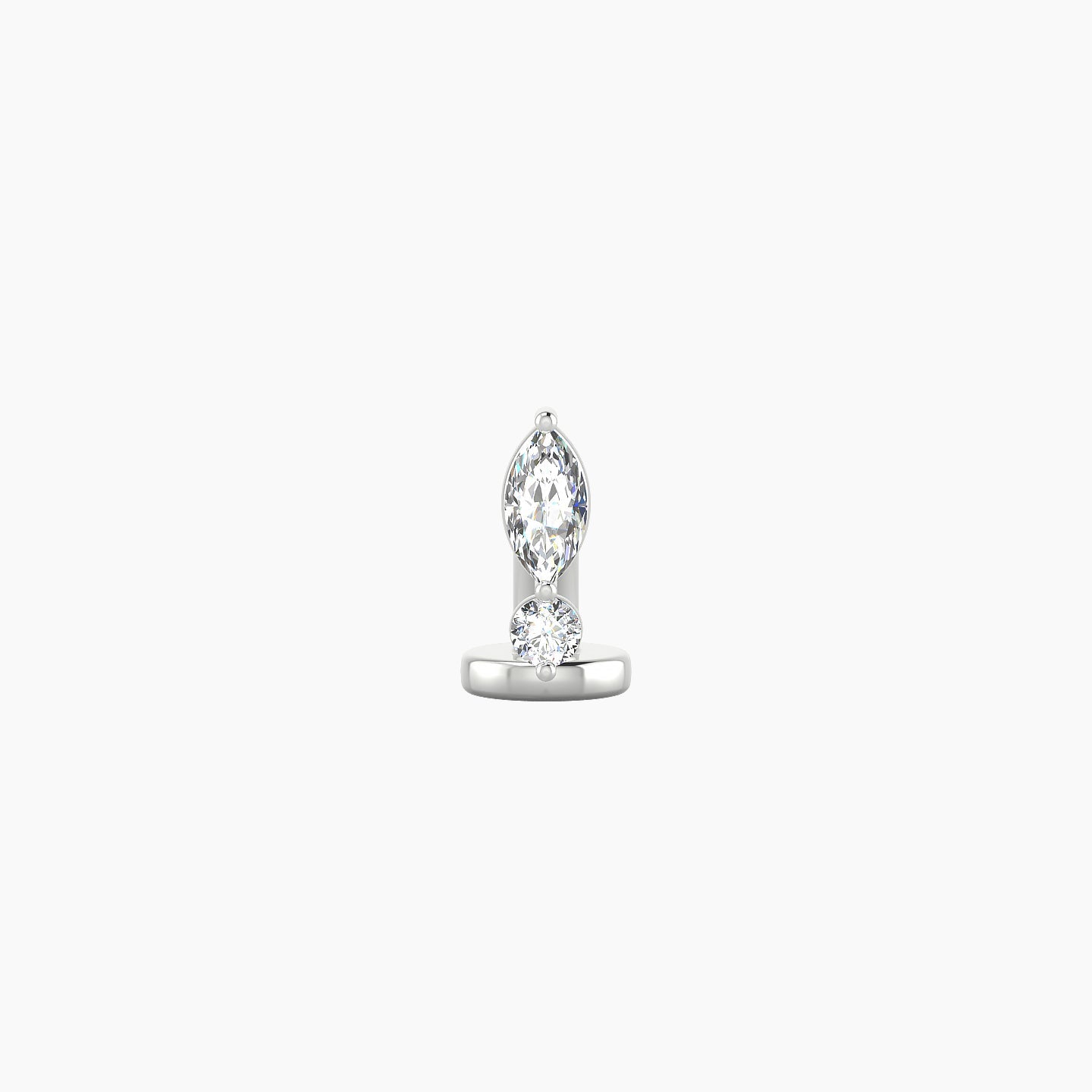 Thea | 18k White Gold 7 mm 6 mm Diamond Floating Navel Piercing