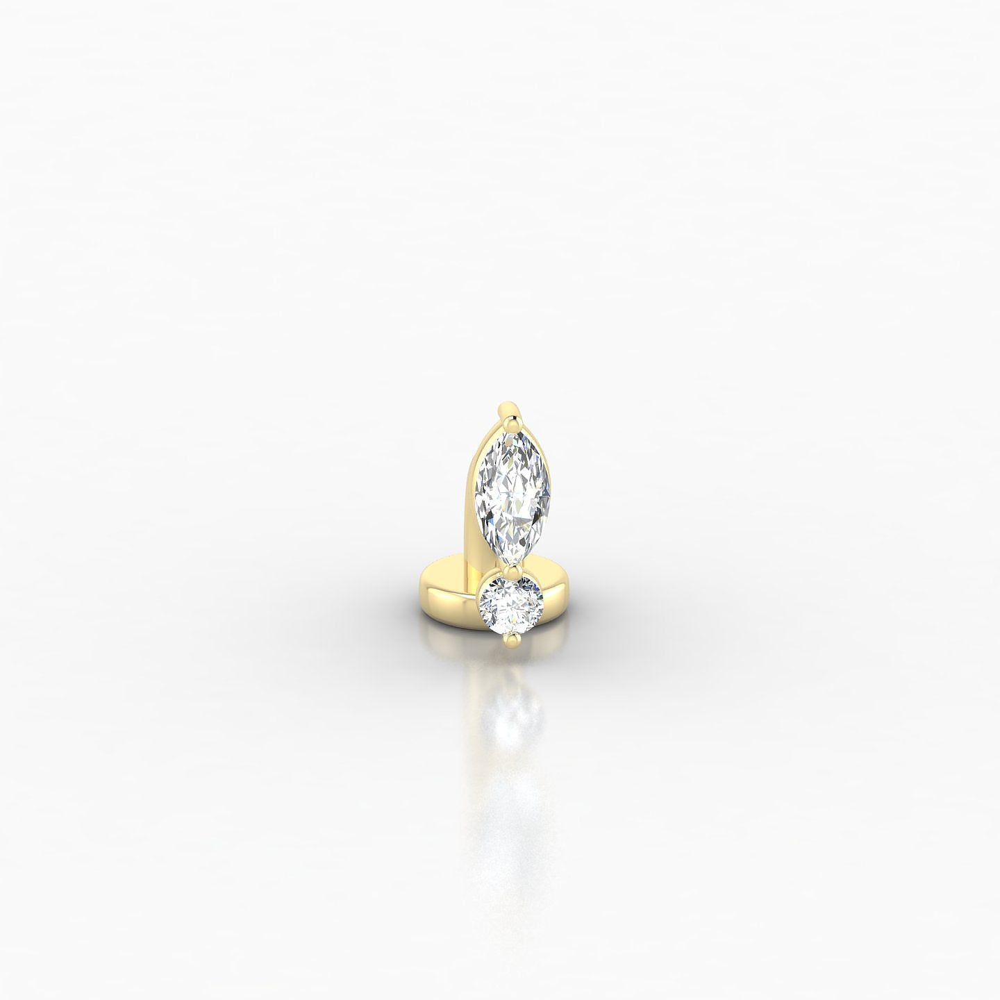 Thea | 18k Yellow Gold 6 mm 7 mm Diamond Floating Navel Piercing