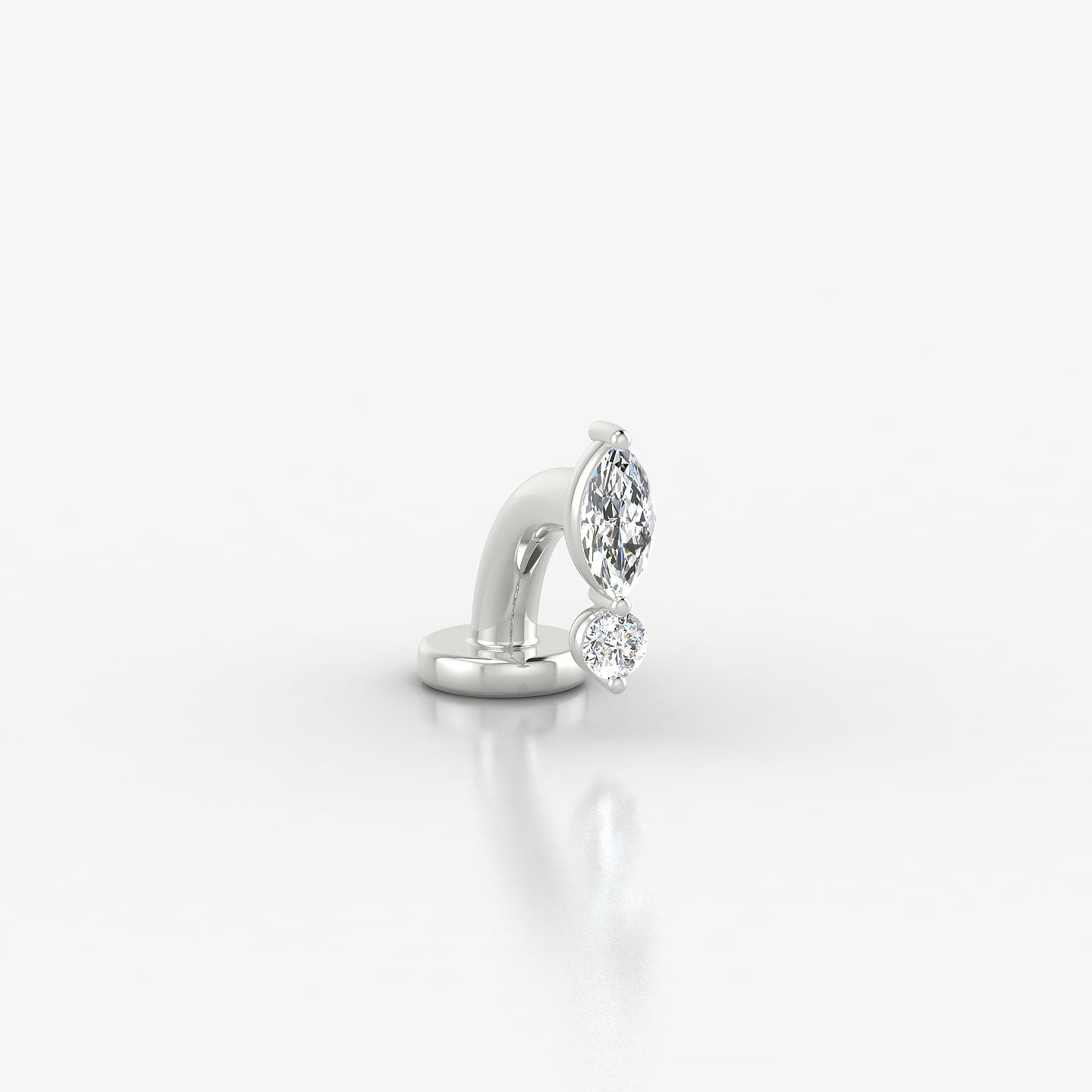 Thea | 18k White Gold 7 mm 6 mm Diamond Floating Navel Piercing