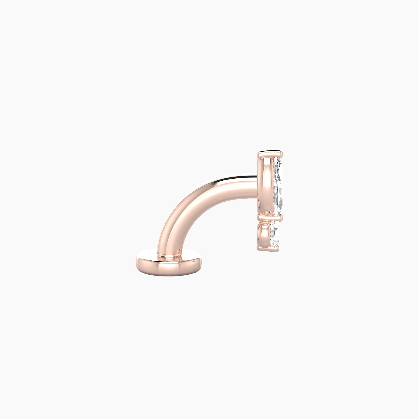 Thea | 18k Rose Gold 7 mm 6 mm Diamond Floating Navel Piercing