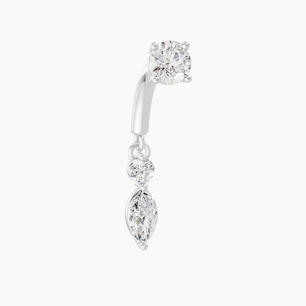 Thea | 18k White Gold 6 mm Diamond Rook Piercing
