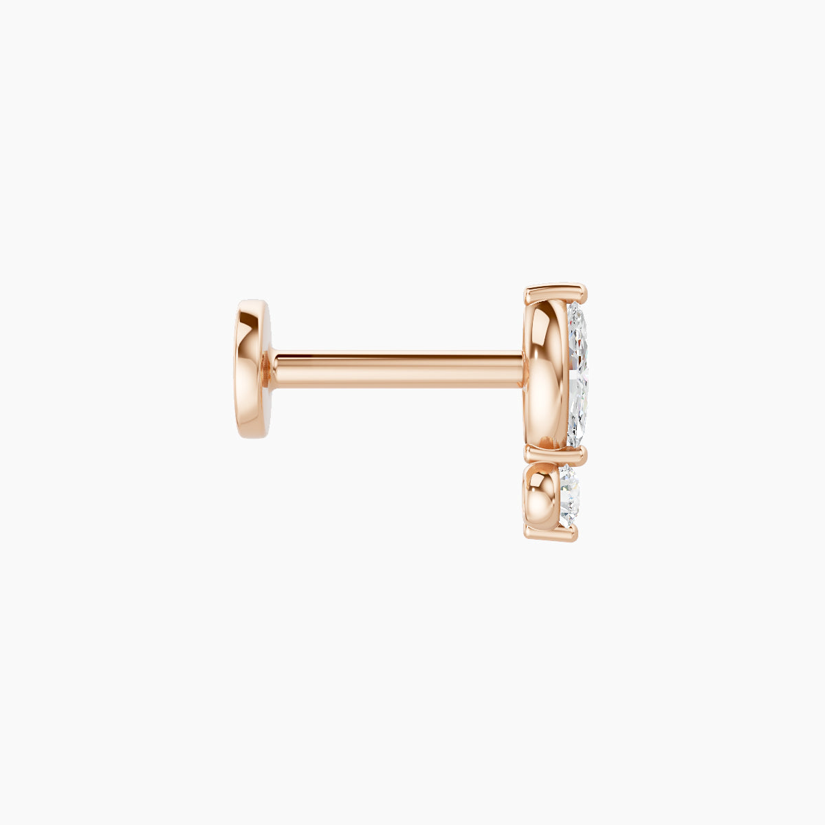 Thea | 18k Rose Gold 7 mm 6.5 mm Diamond Nose Piercing