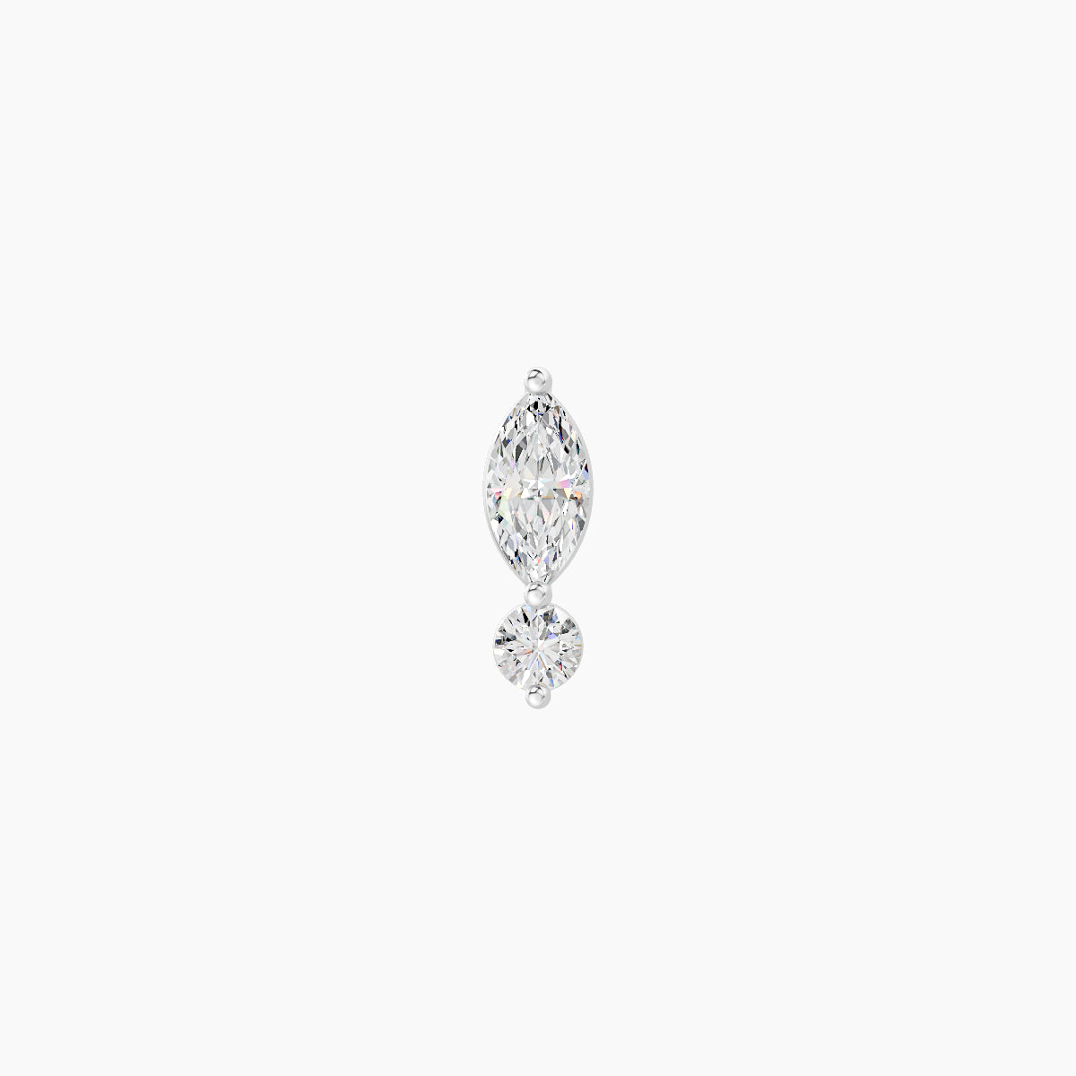 Thea | 18k White Gold 7 mm 6.5 mm Diamond Nose Piercing