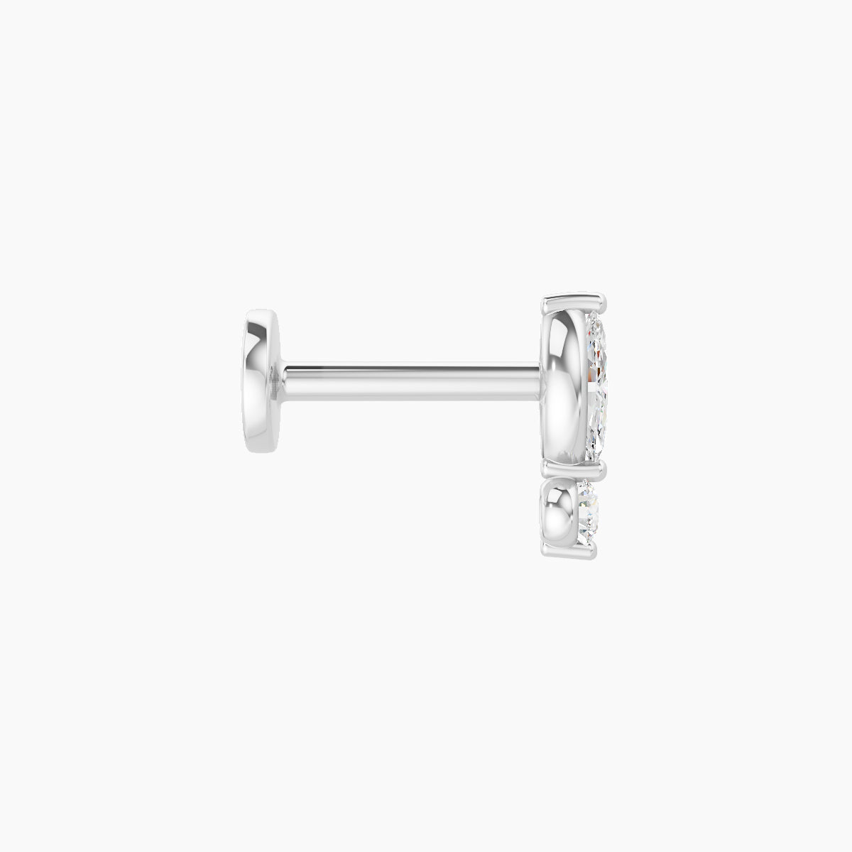 Thea | 18k White Gold 7 mm 6.5 mm Diamond Nose Piercing