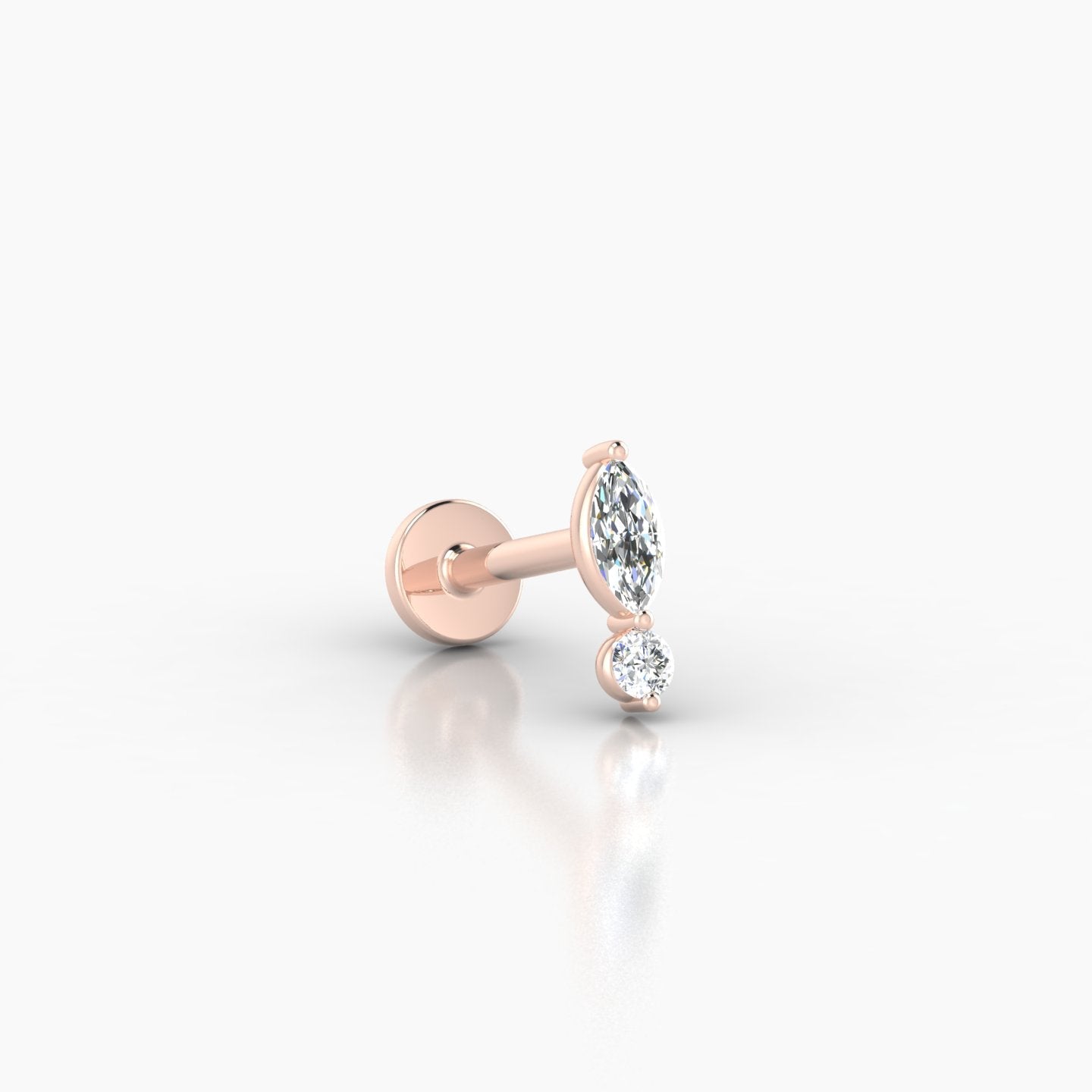 Thea | 18k Rose Gold 7 mm 6.5 mm Diamond Nostril Piercing