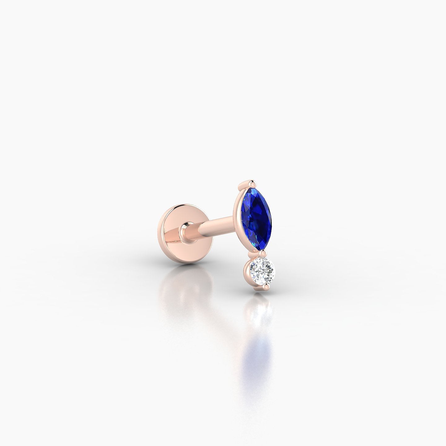 Thea | 18k Rose Gold 6.5 mm 7 mm Sapphire & Diamond Nostril Piercing