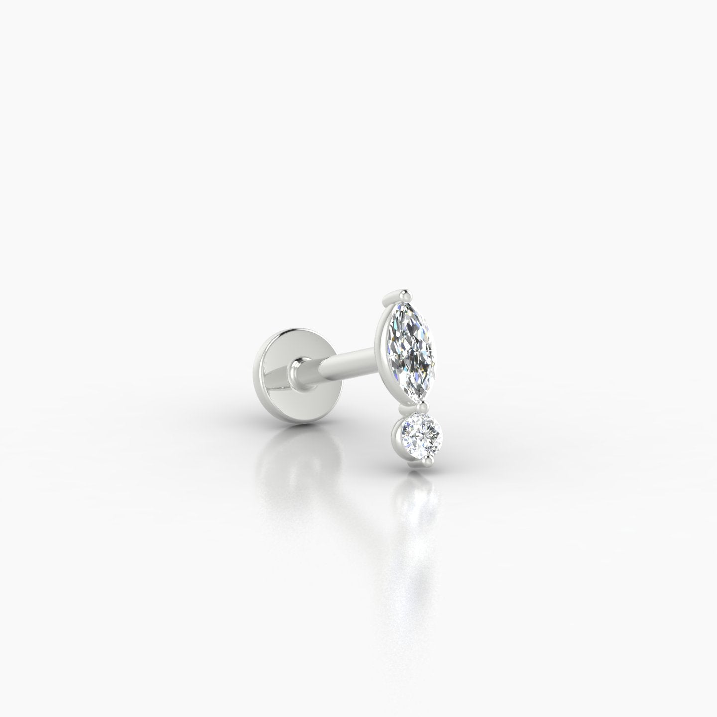 Thea | 18k White Gold 7 mm 6.5 mm Diamond Nostril Piercing