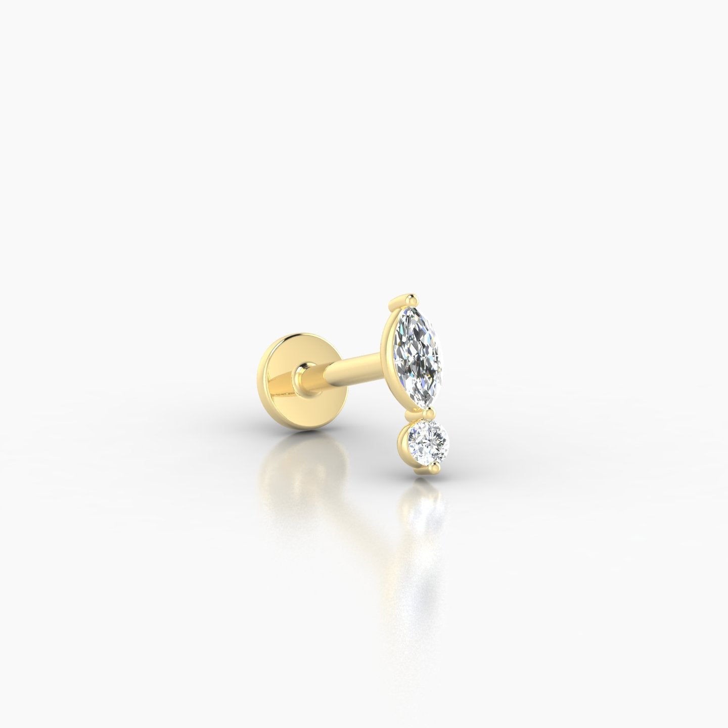 Thea | 18k Yellow Gold 7 mm 6.5 mm Diamond Nostril Piercing