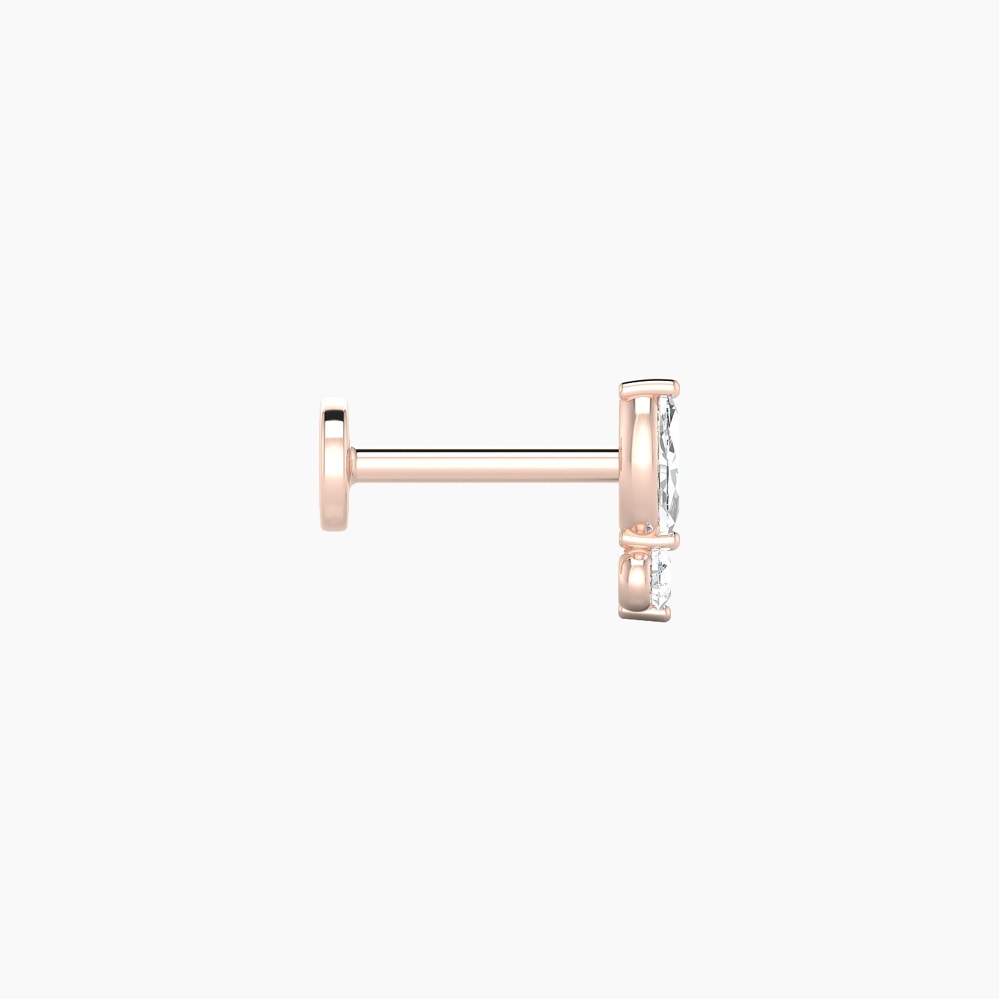 Thea | 18k Rose Gold 7 mm 6.5 mm Diamond Nostril Piercing